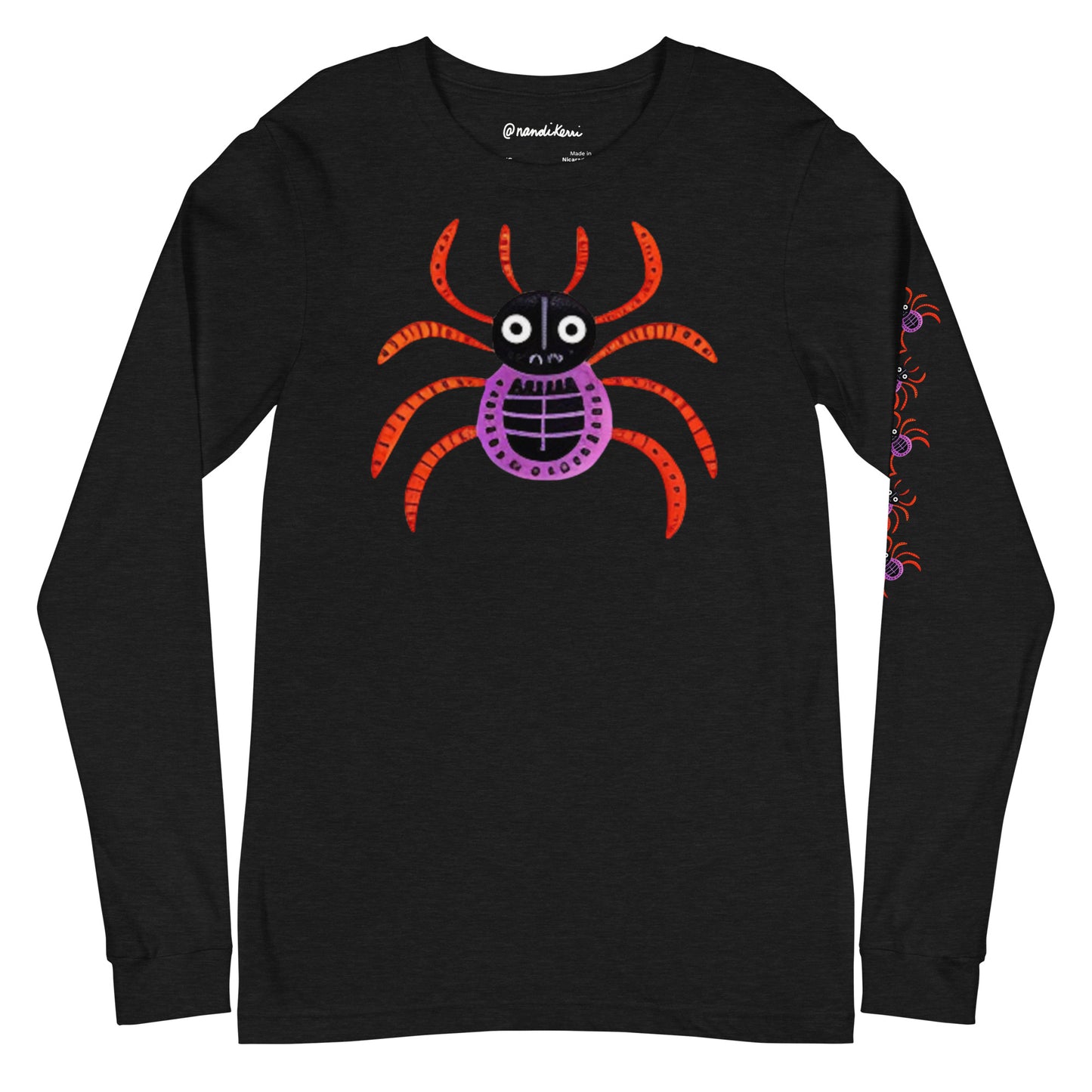 Striped Spider Critter #01 Unisex Long Sleeve Tee