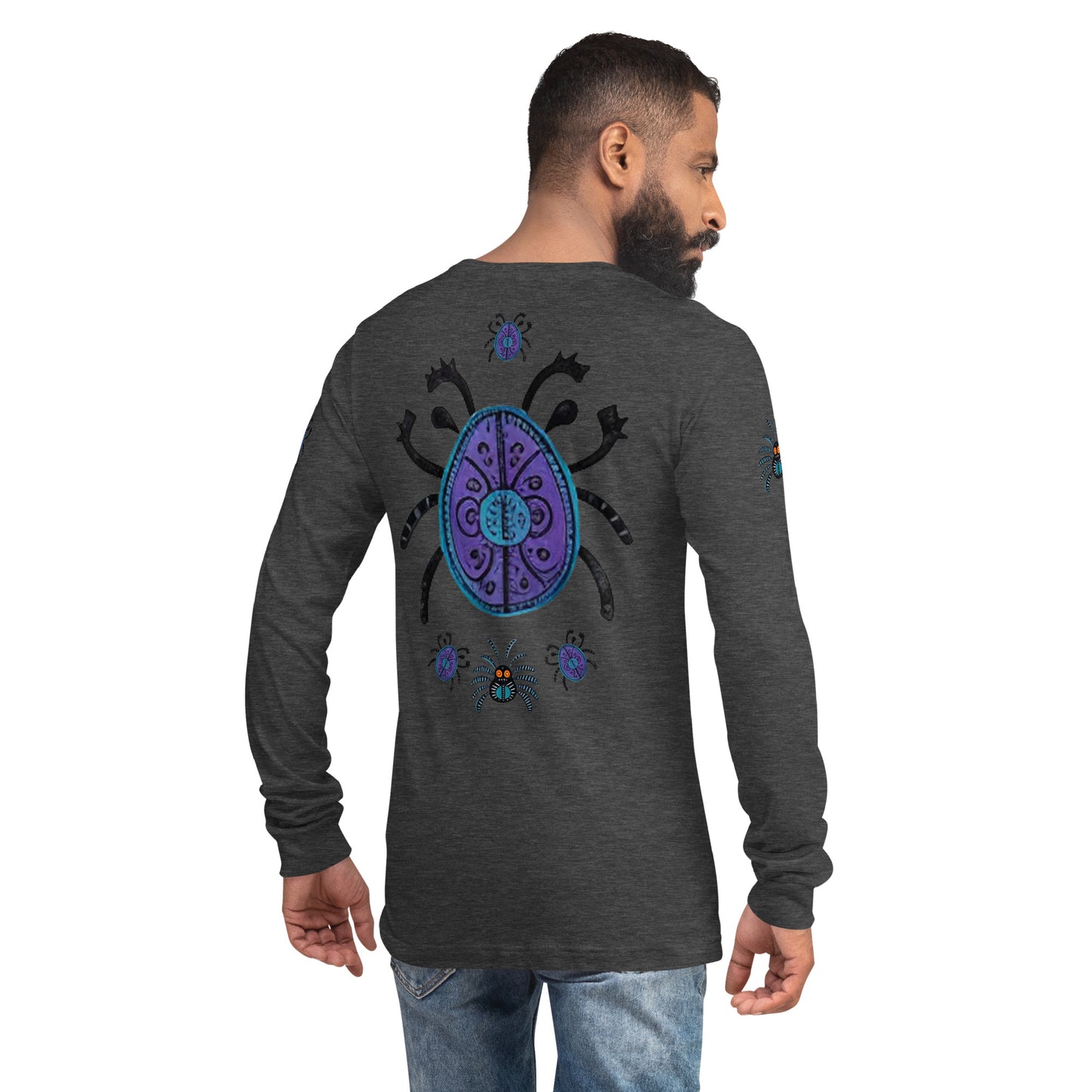 Striped Spider Critter #04 Unisex Long Sleeve Tee