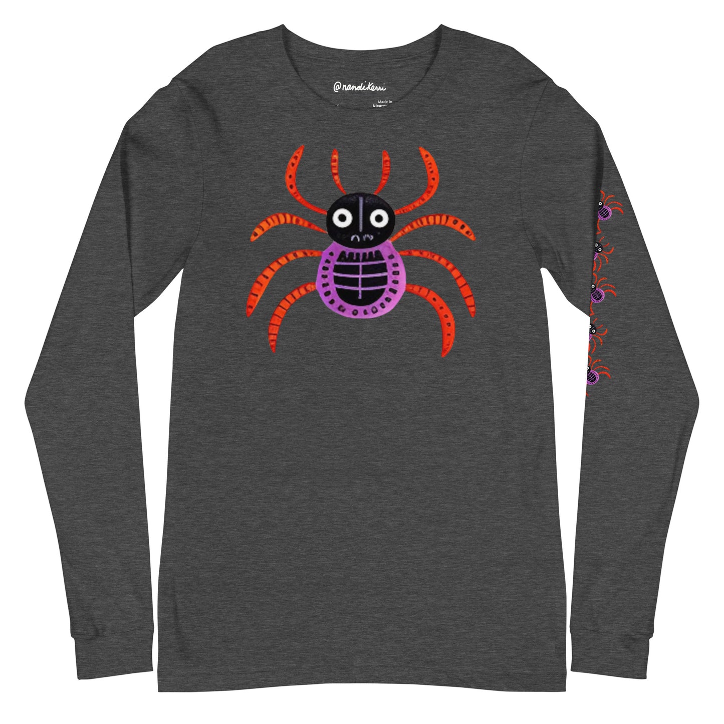 Striped Spider Critter #01 Unisex Long Sleeve Tee