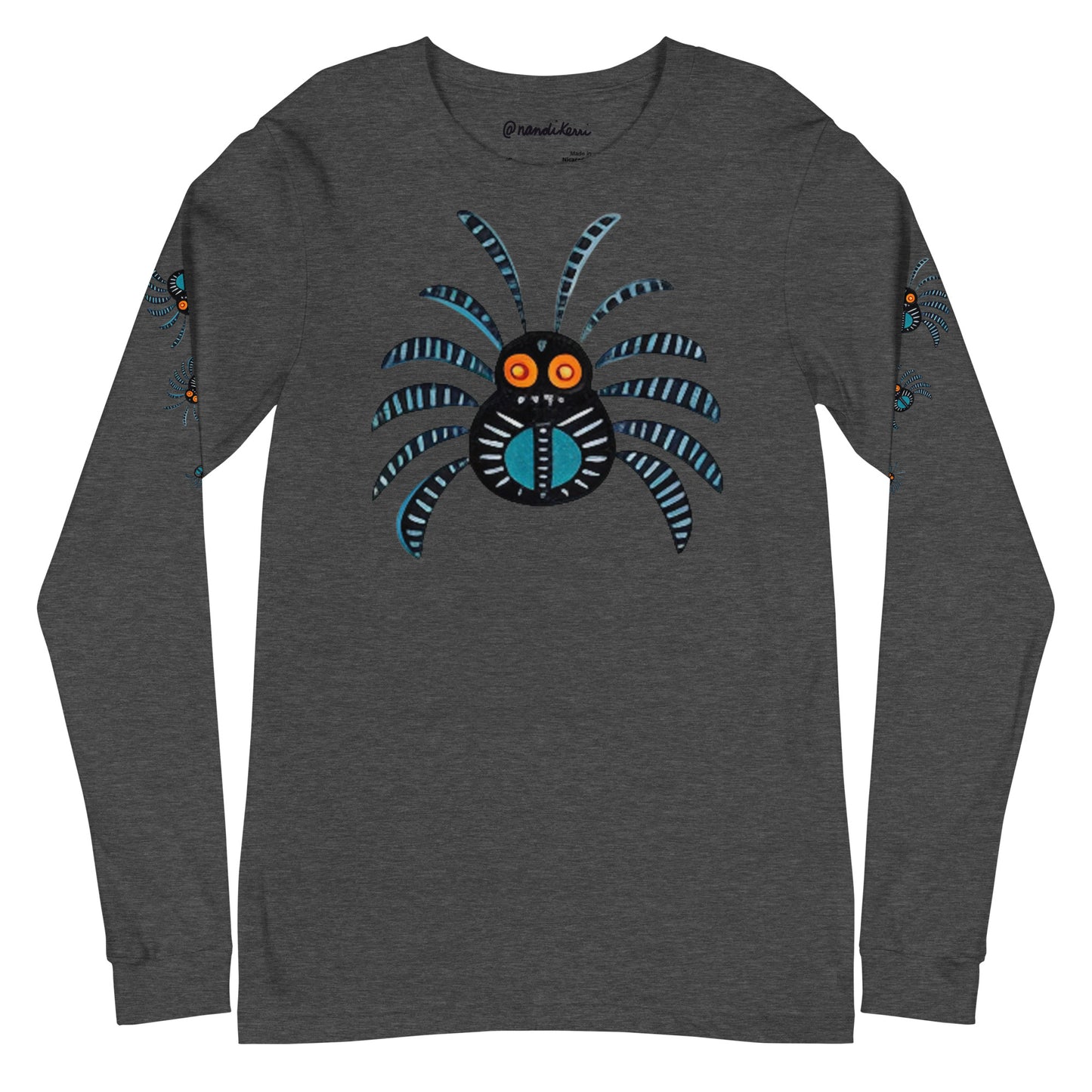 Striped Spider Critter #02 Unisex Long Sleeve Tee