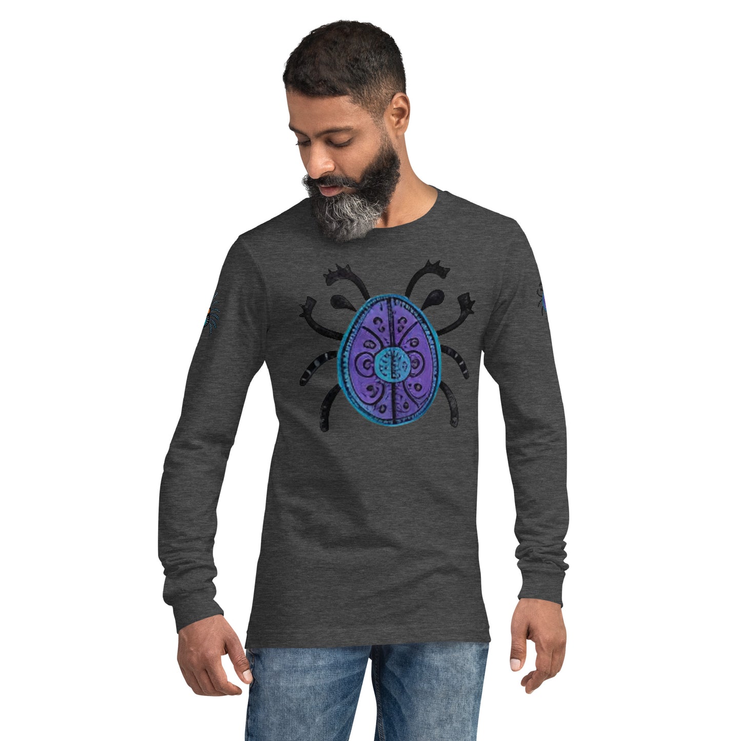 Striped Spider Critter #04 Unisex Long Sleeve Tee
