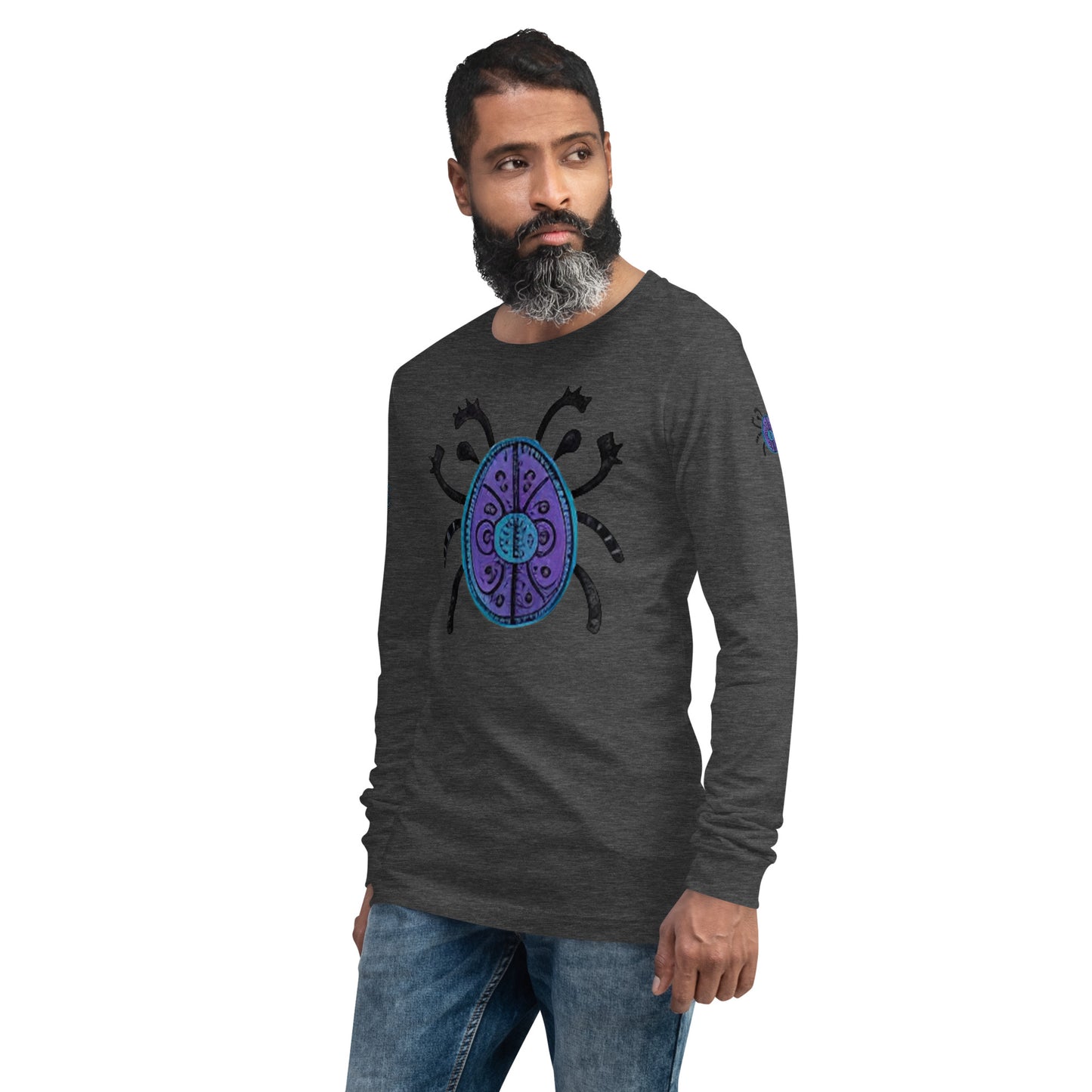 Striped Spider Critter #04 Unisex Long Sleeve Tee
