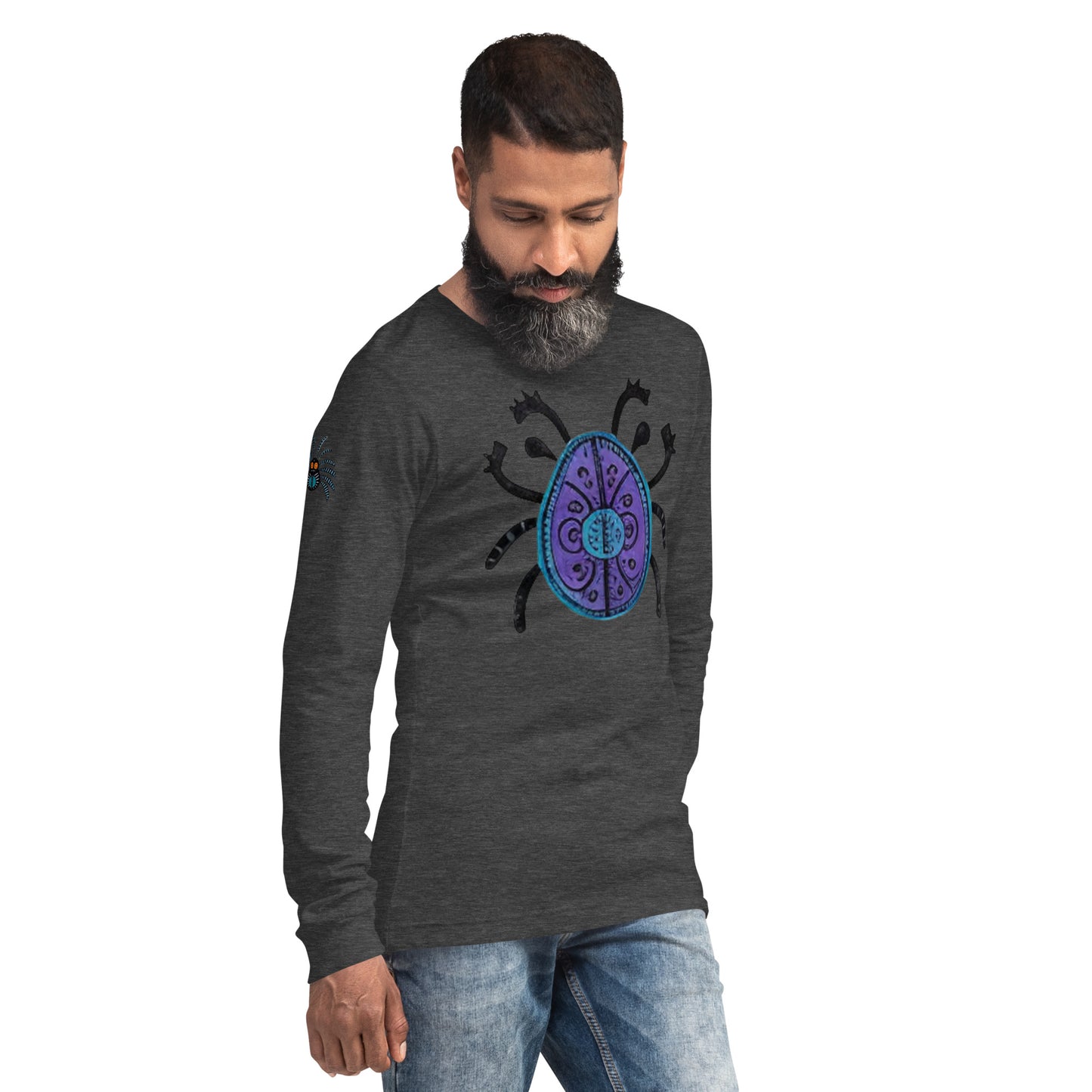 Striped Spider Critter #04 Unisex Long Sleeve Tee