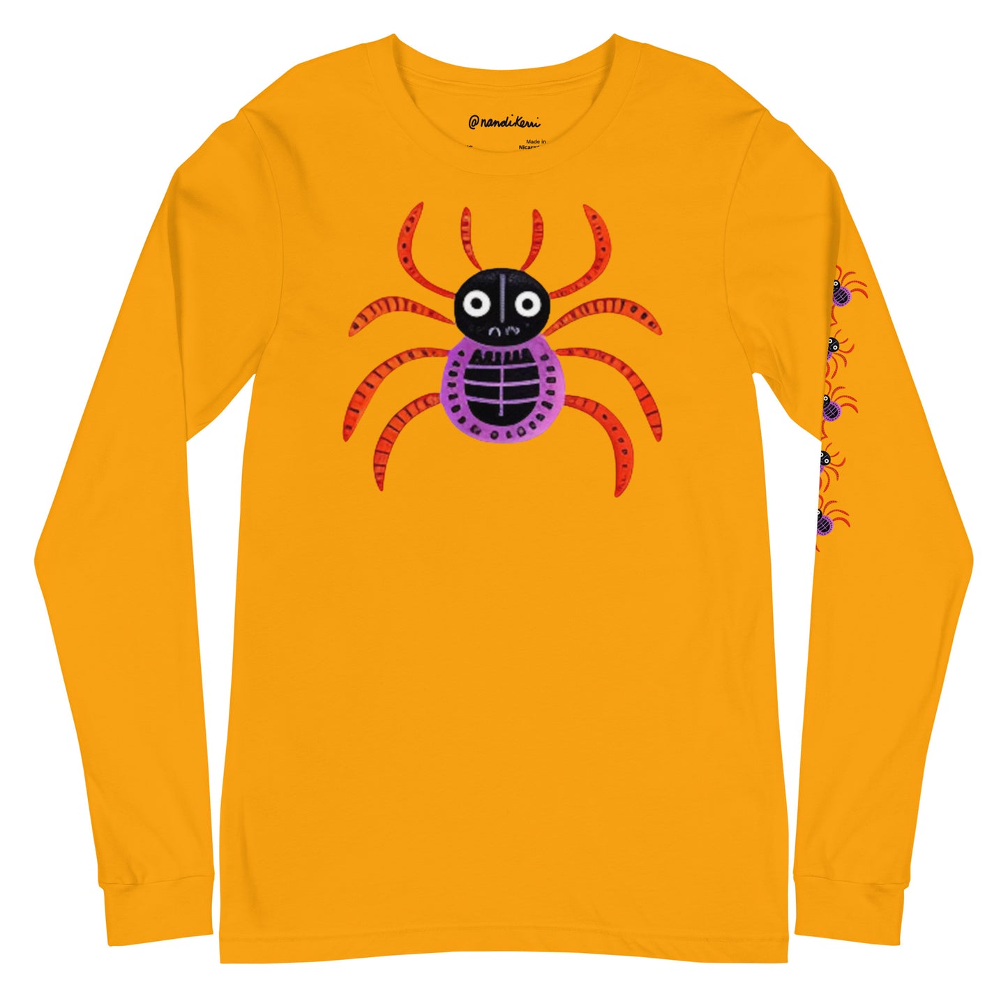 Striped Spider Critter #01 Unisex Long Sleeve Tee