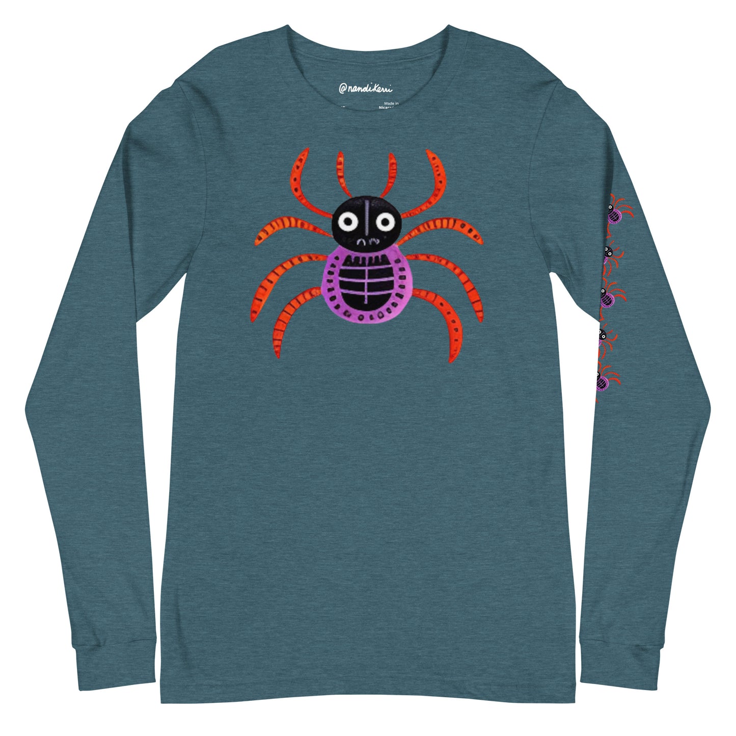 Striped Spider Critter #01 Unisex Long Sleeve Tee