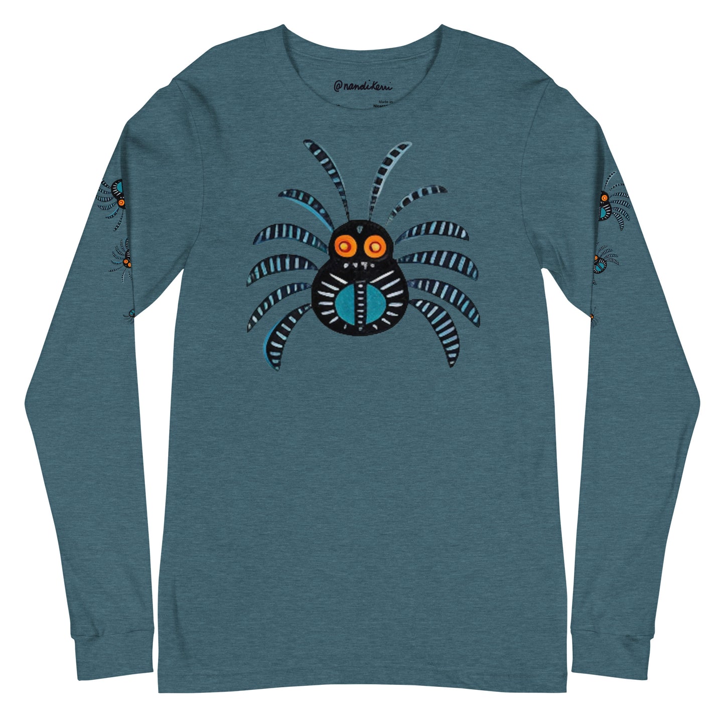 Striped Spider Critter #02 Unisex Long Sleeve Tee