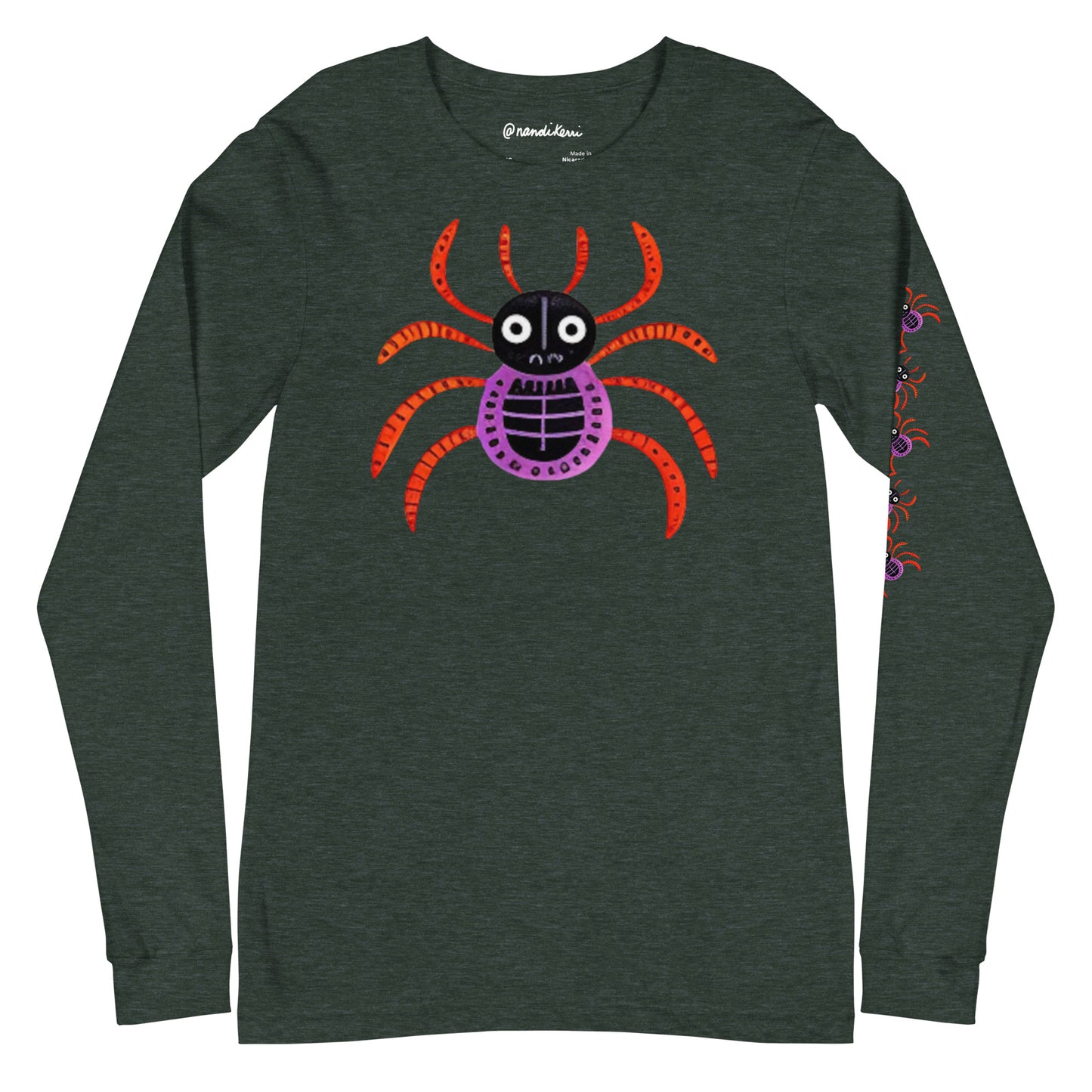 Striped Spider Critter #01 Unisex Long Sleeve Tee