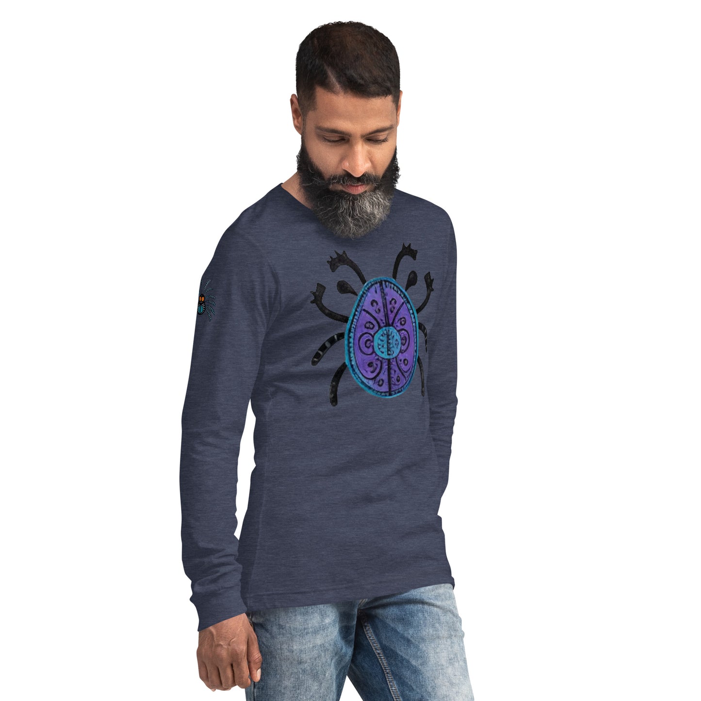 Striped Spider Critter #04 Unisex Long Sleeve Tee