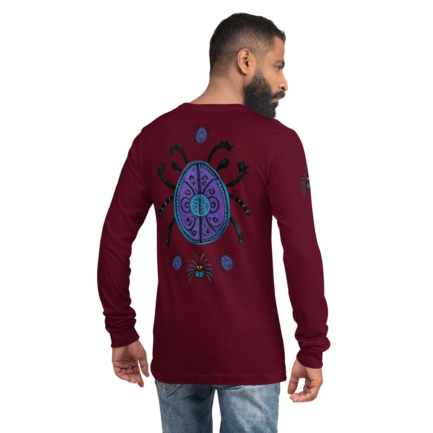 Striped Spider Critter #04 Unisex Long Sleeve Tee
