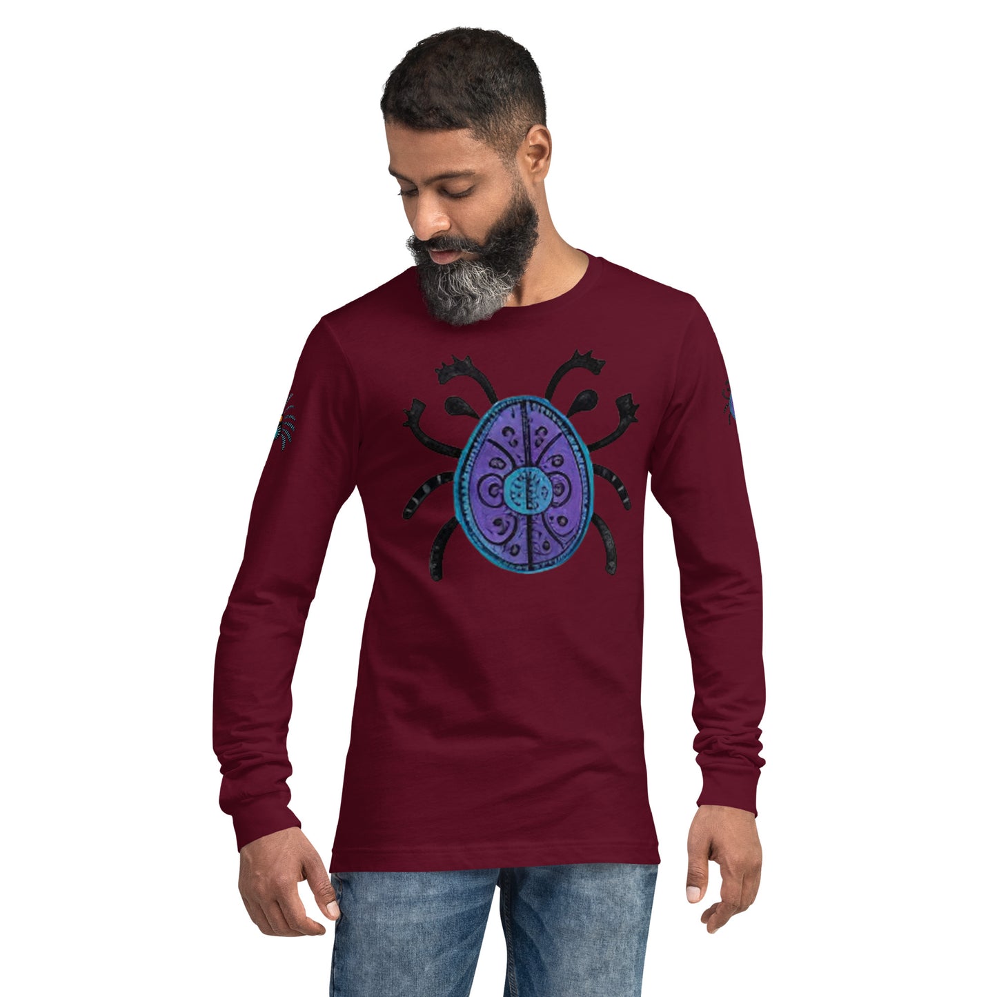 Striped Spider Critter #04 Unisex Long Sleeve Tee