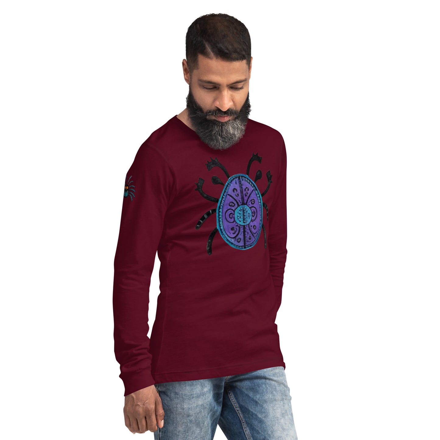 Striped Spider Critter #04 Unisex Long Sleeve Tee