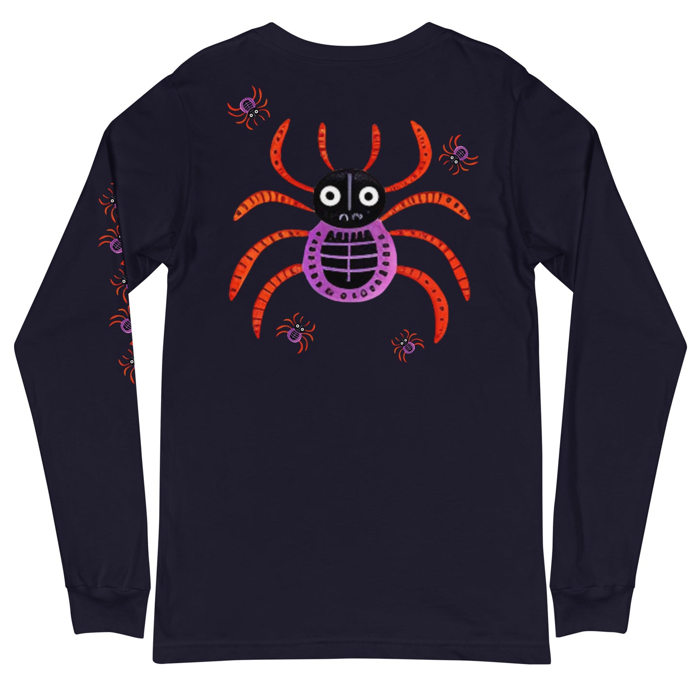 Striped Spider Critter #01 Unisex Long Sleeve Tee