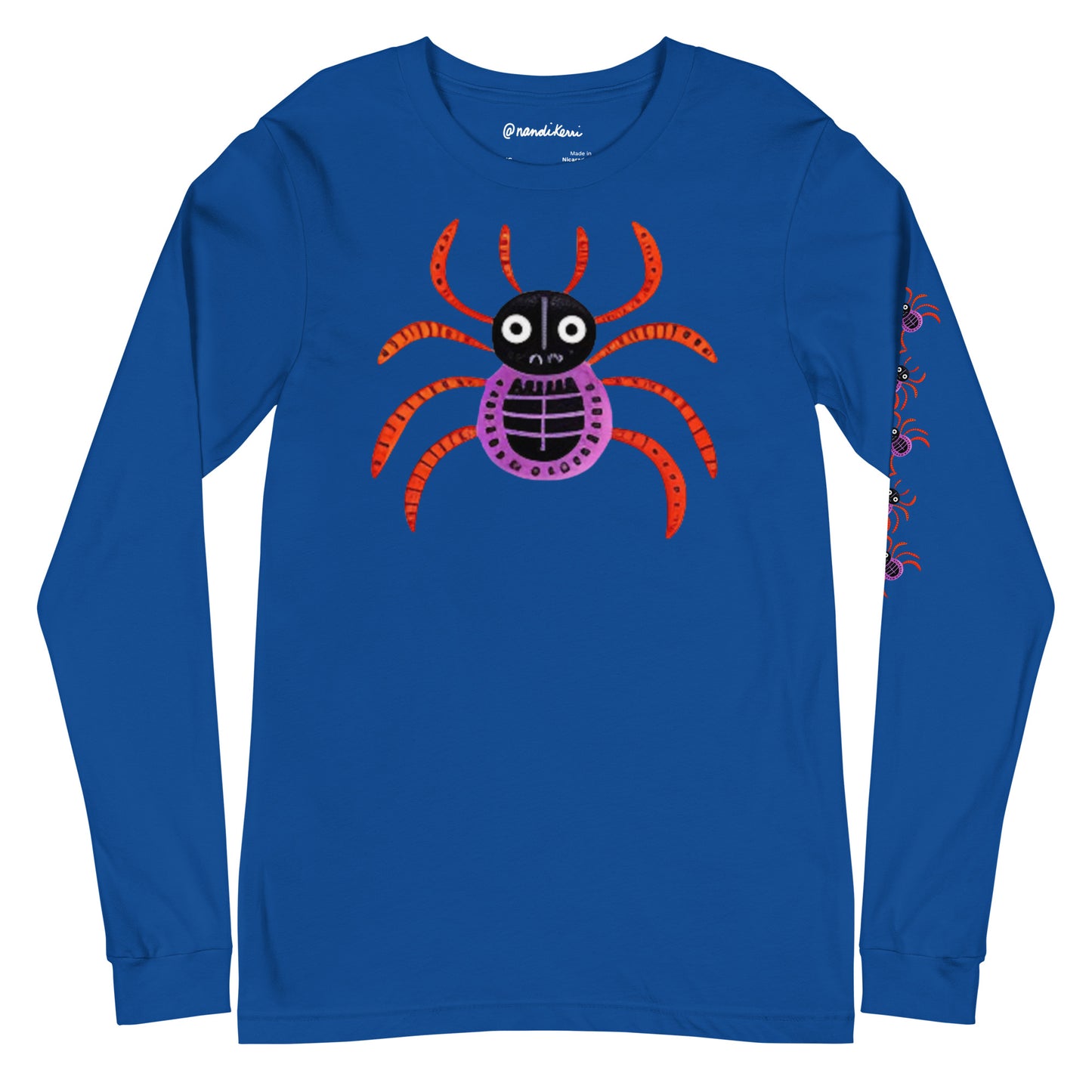 Striped Spider Critter #01 Unisex Long Sleeve Tee