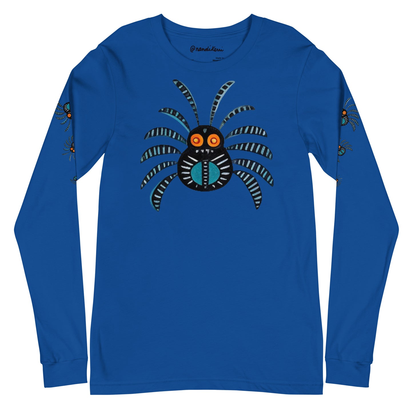 Striped Spider Critter #02 Unisex Long Sleeve Tee
