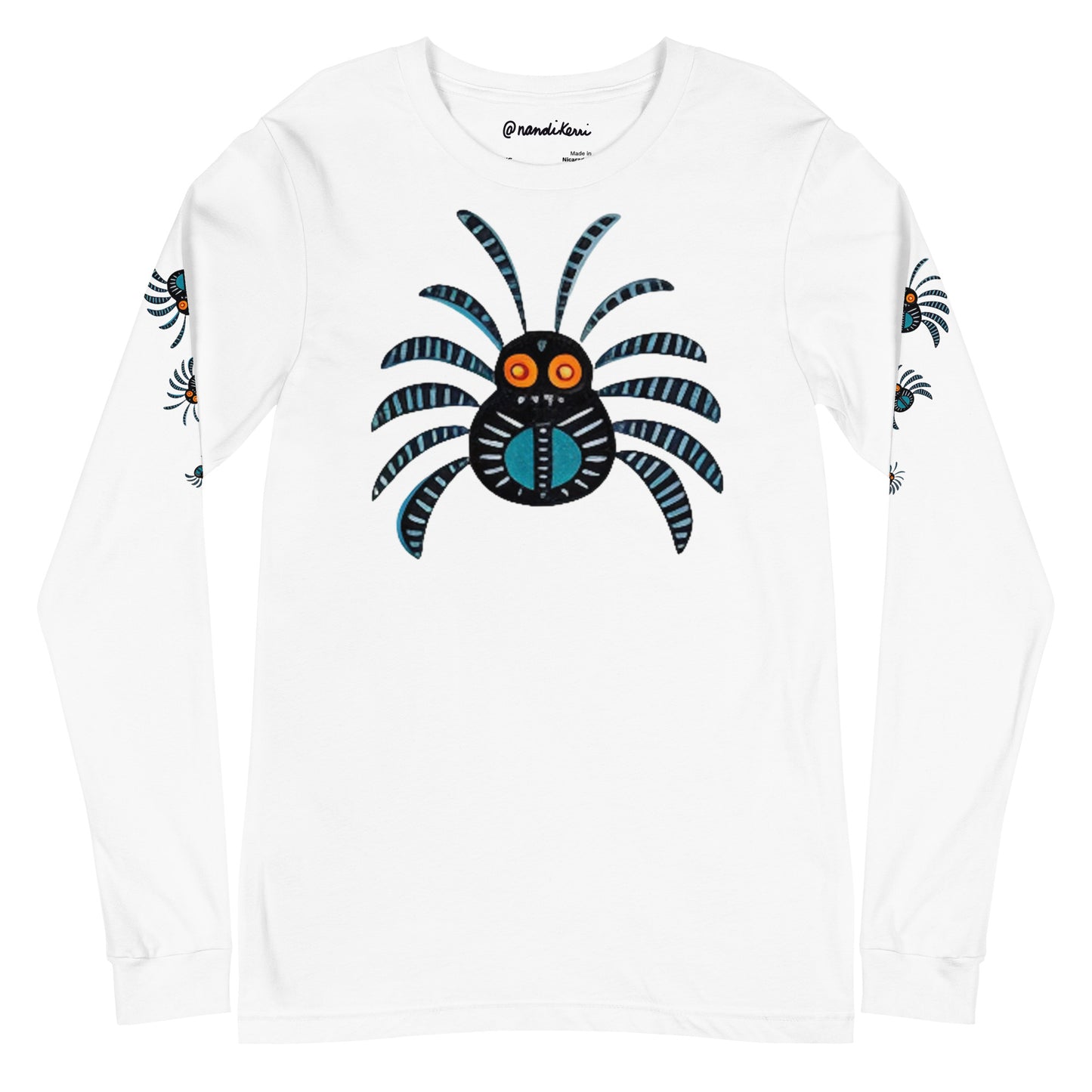 Striped Spider Critter #02 Unisex Long Sleeve Tee