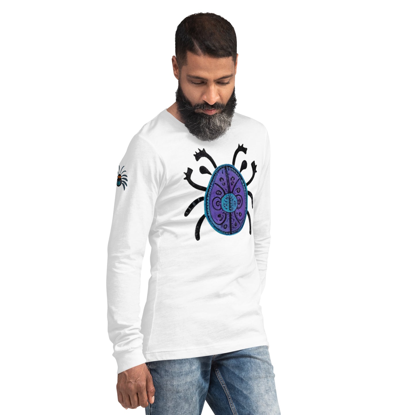 Striped Spider Critter #04 Unisex Long Sleeve Tee