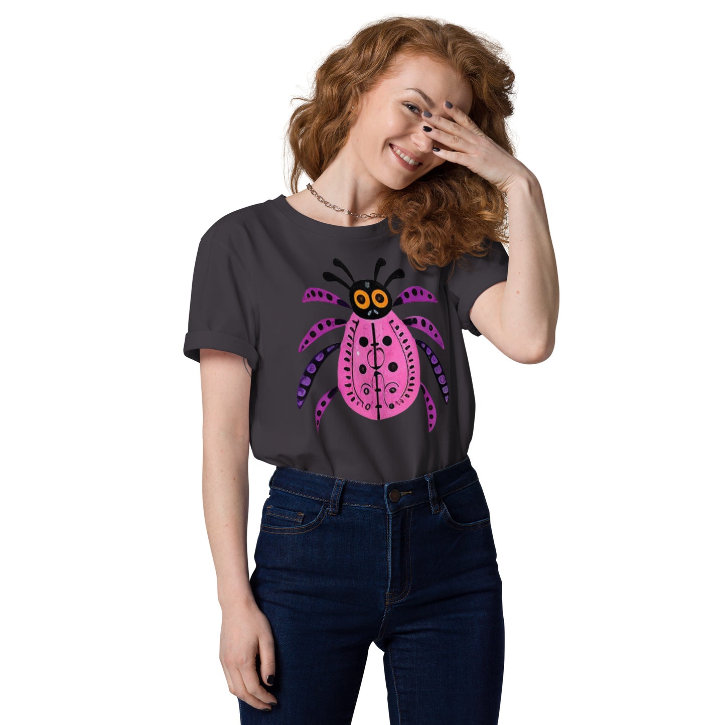 Striped Spider Critter #03 Unisex organic cotton t-shirt