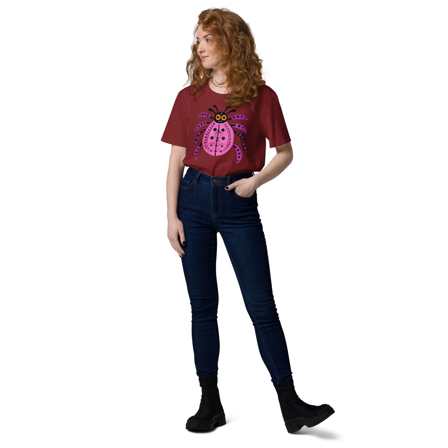 Striped Spider Critter #03 Unisex organic cotton t-shirt