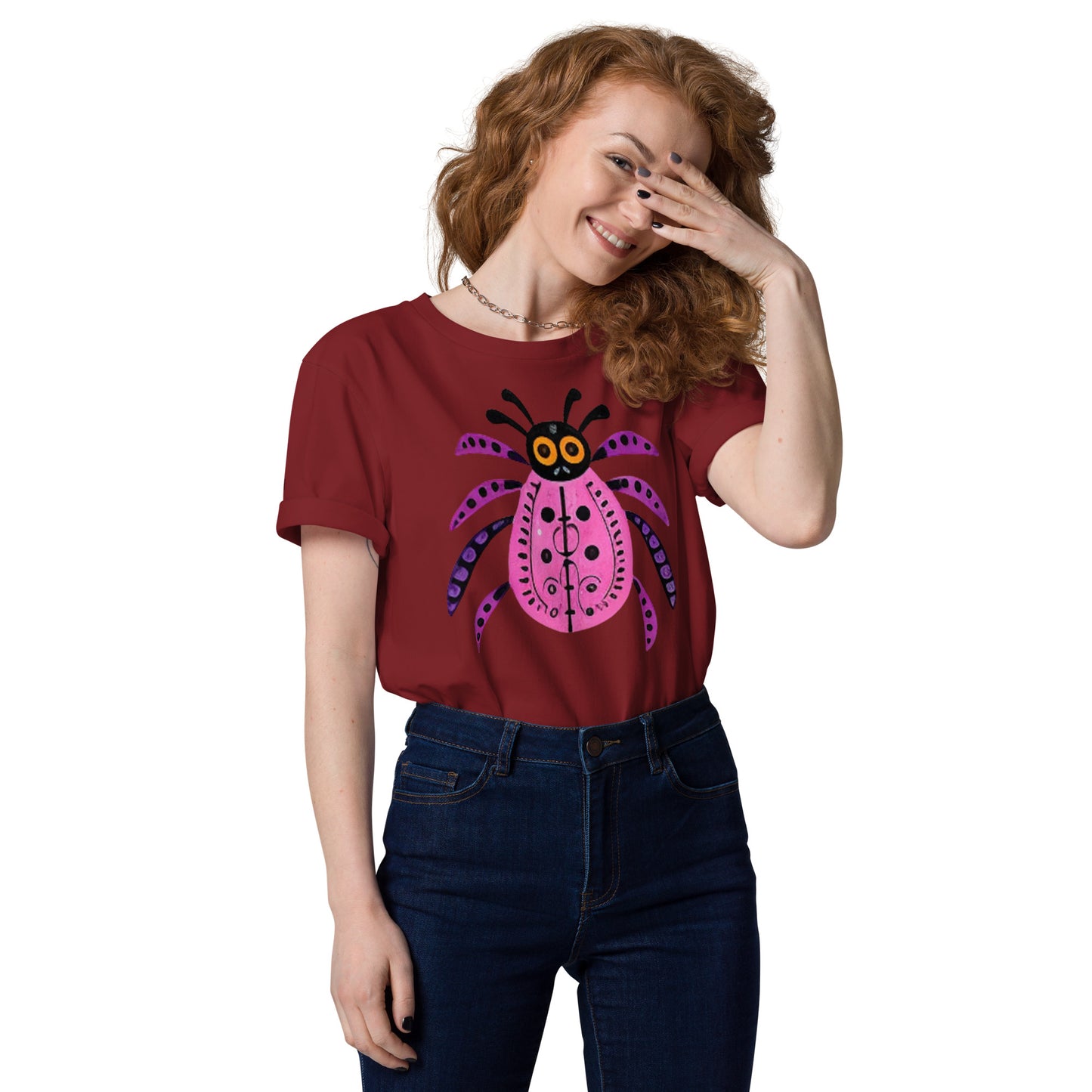Striped Spider Critter #03 Unisex organic cotton t-shirt