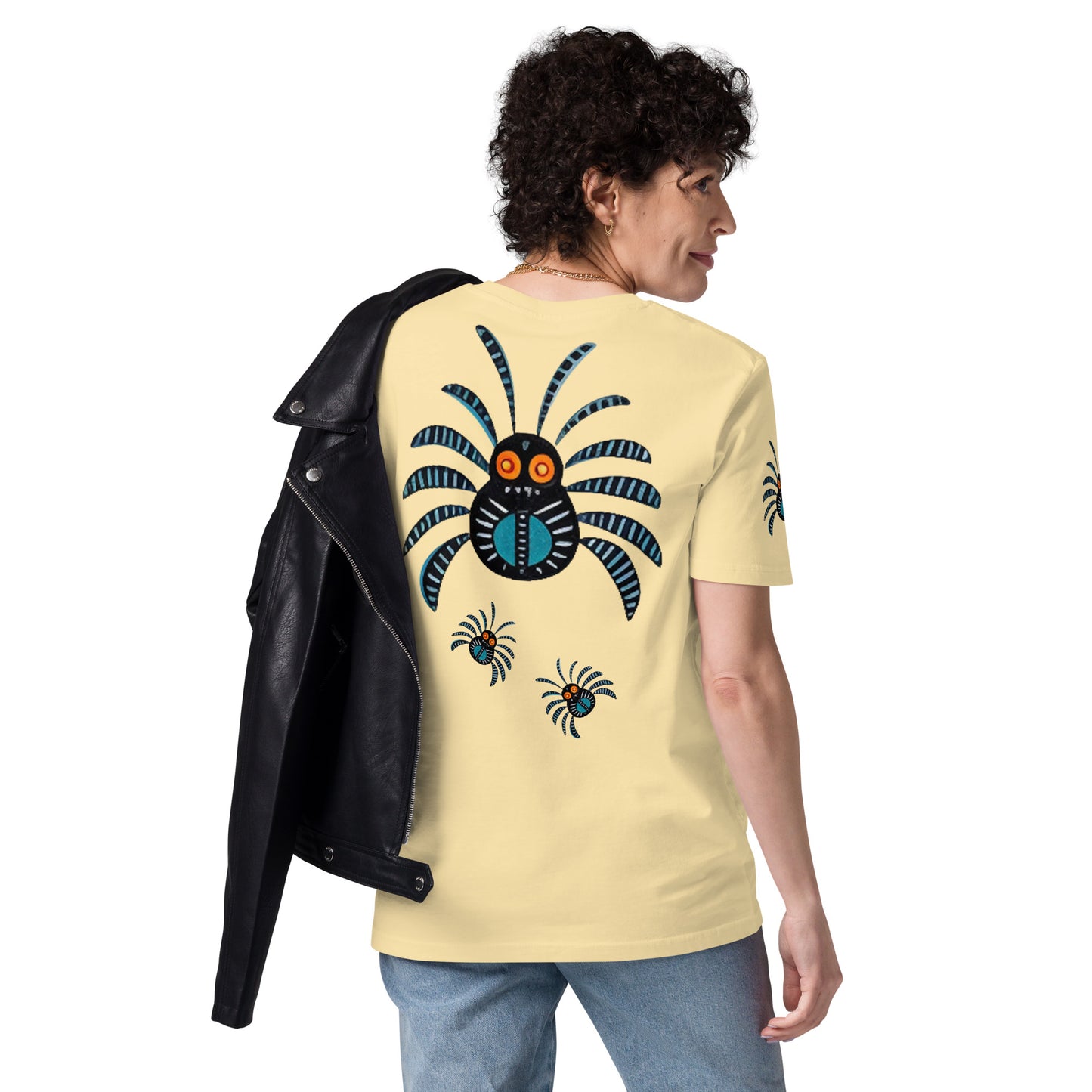 Striped Spider Critter #02 Unisex organic cotton t-shirt