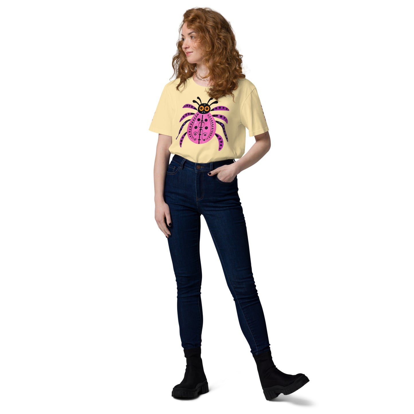 Striped Spider Critter #03 Unisex organic cotton t-shirt