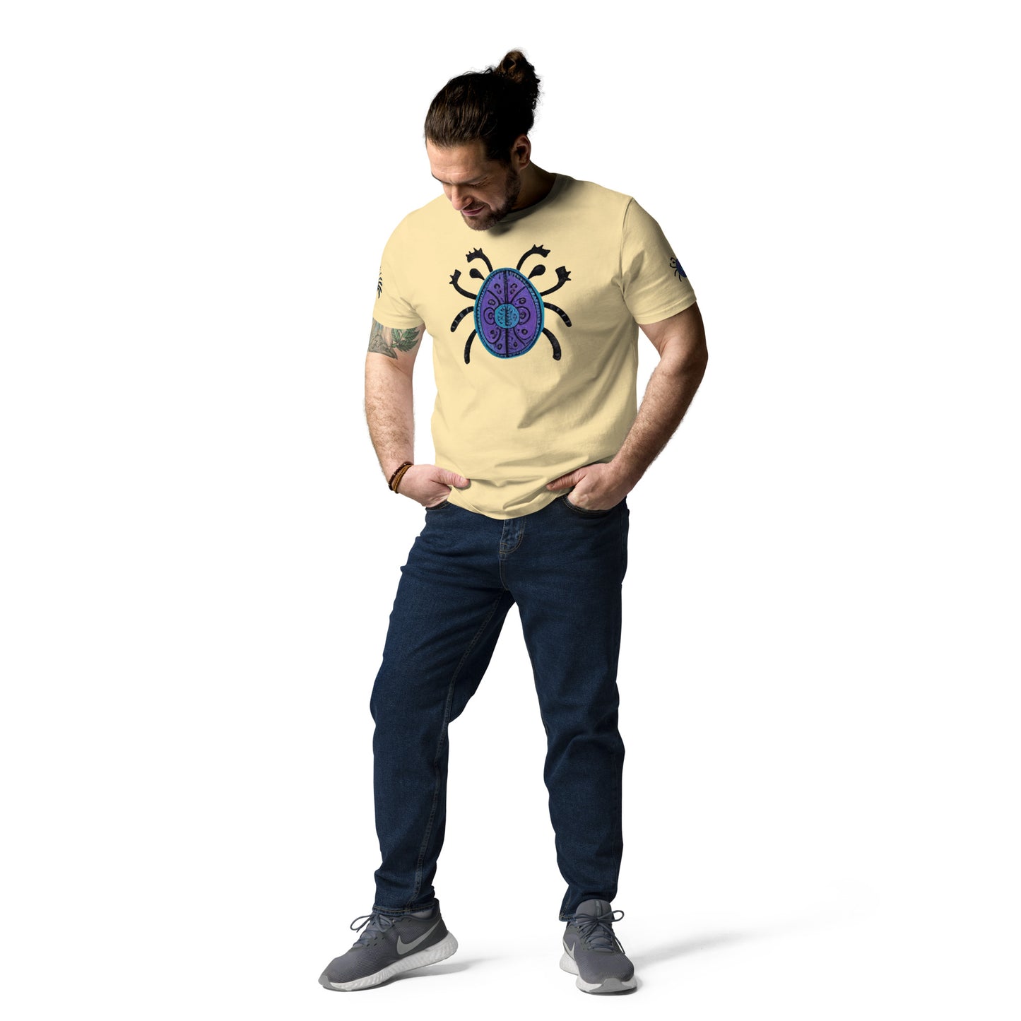 Striped Spider Critter #04 Unisex organic cotton t-shirt