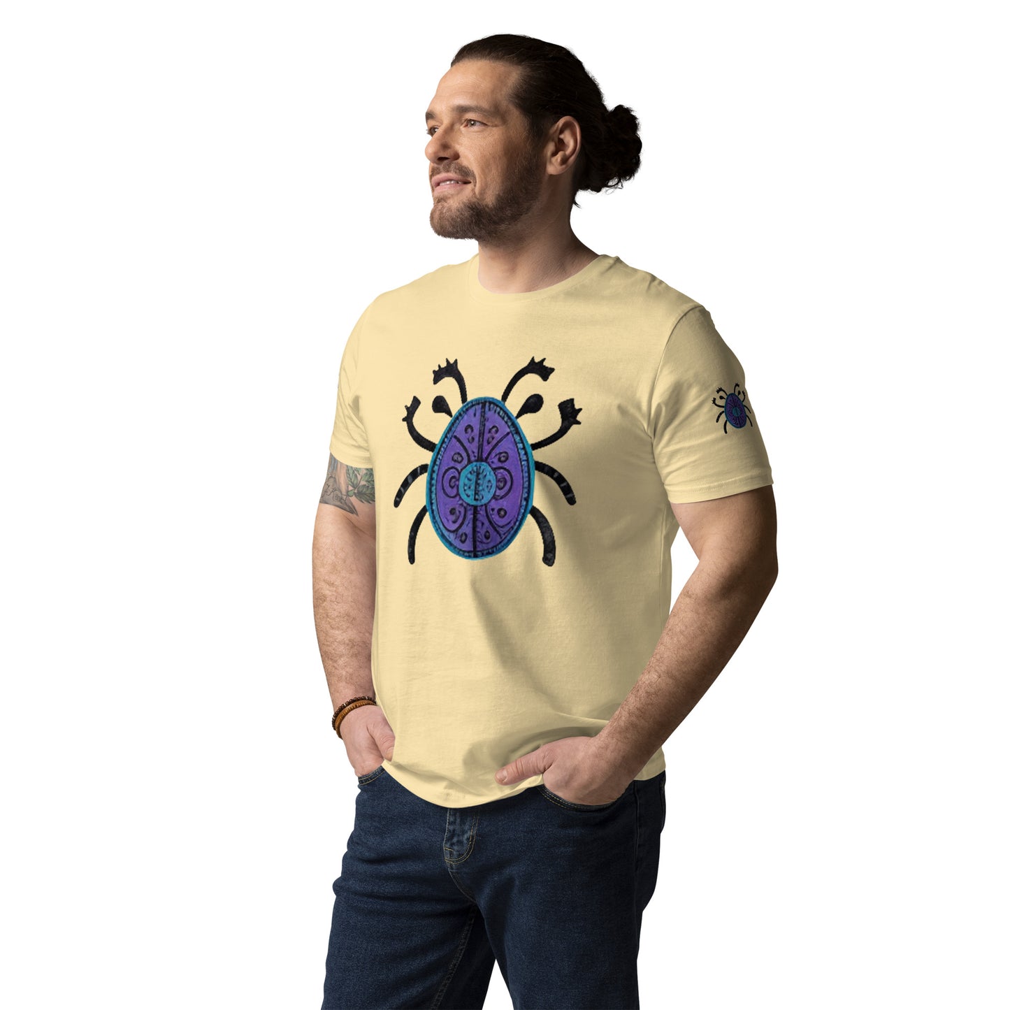 Striped Spider Critter #04 Unisex organic cotton t-shirt