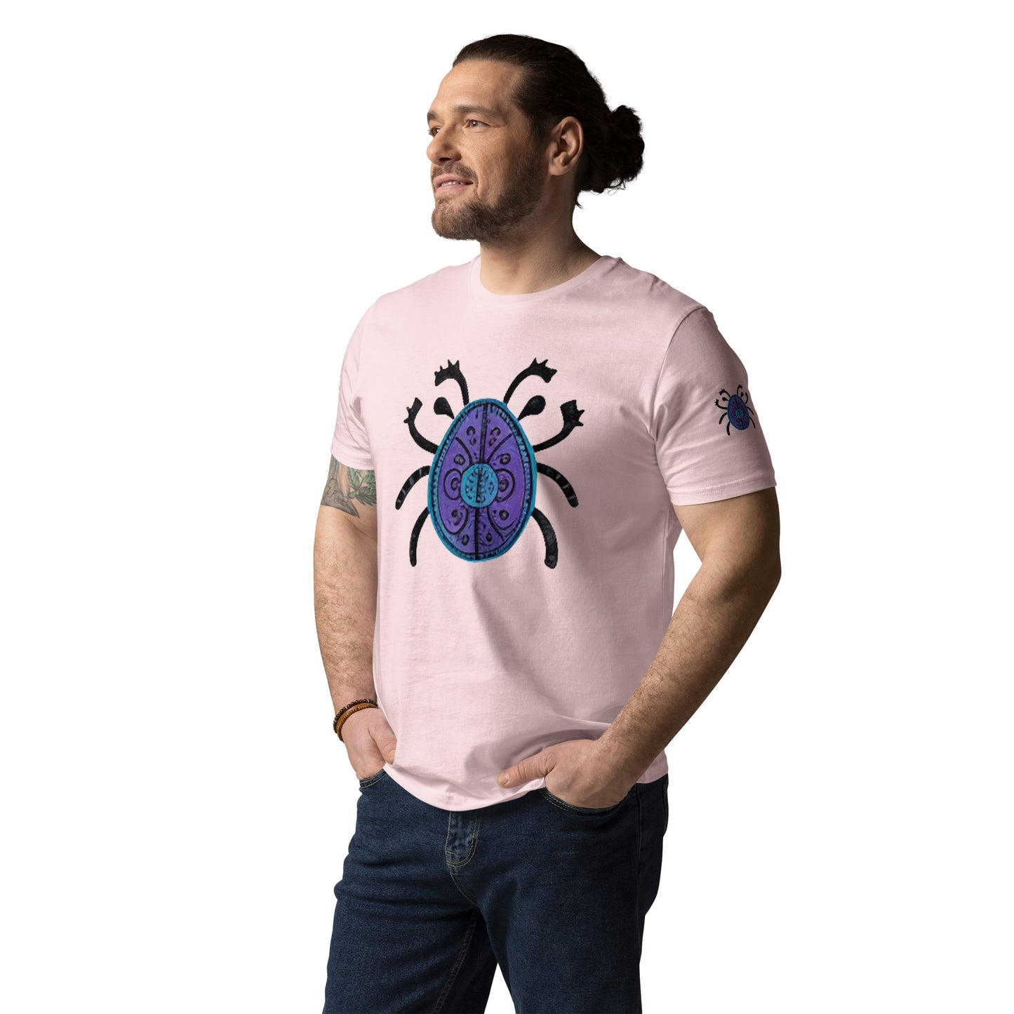 Striped Spider Critter #04 Unisex organic cotton t-shirt