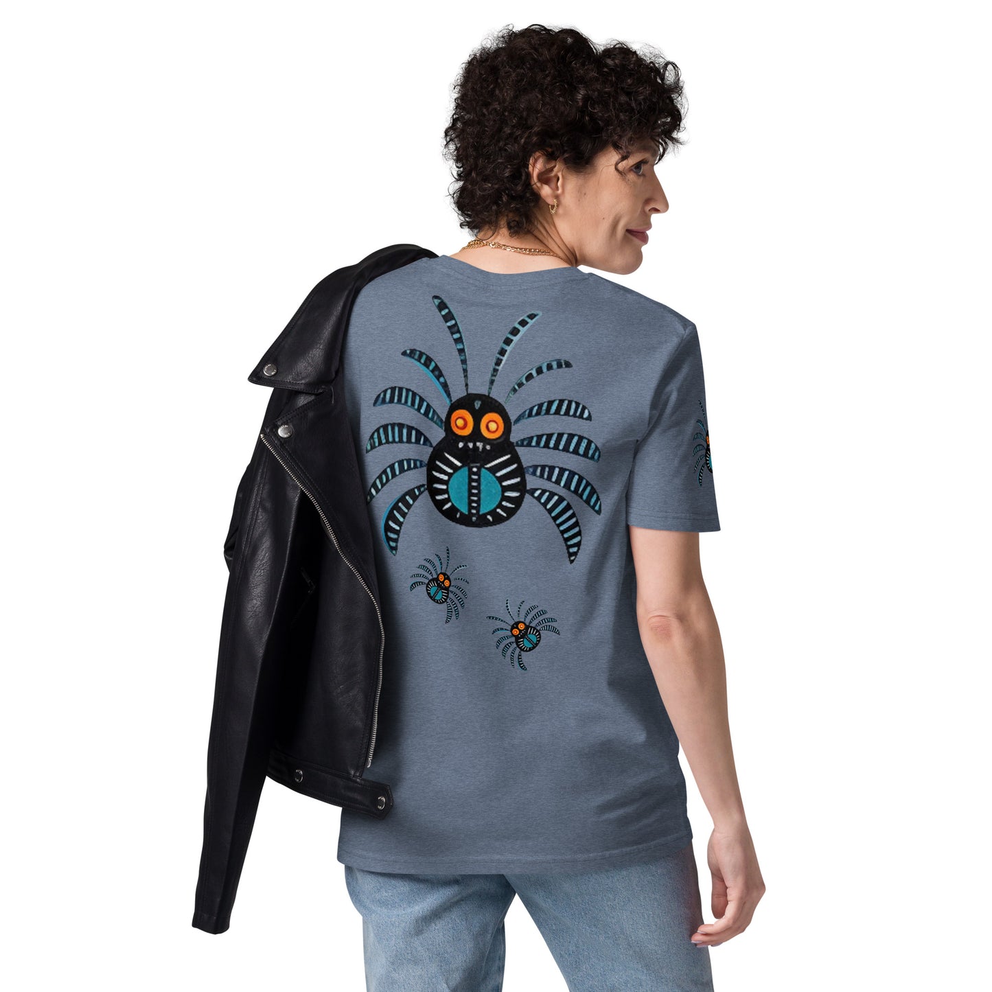 Striped Spider Critter #02 Unisex organic cotton t-shirt