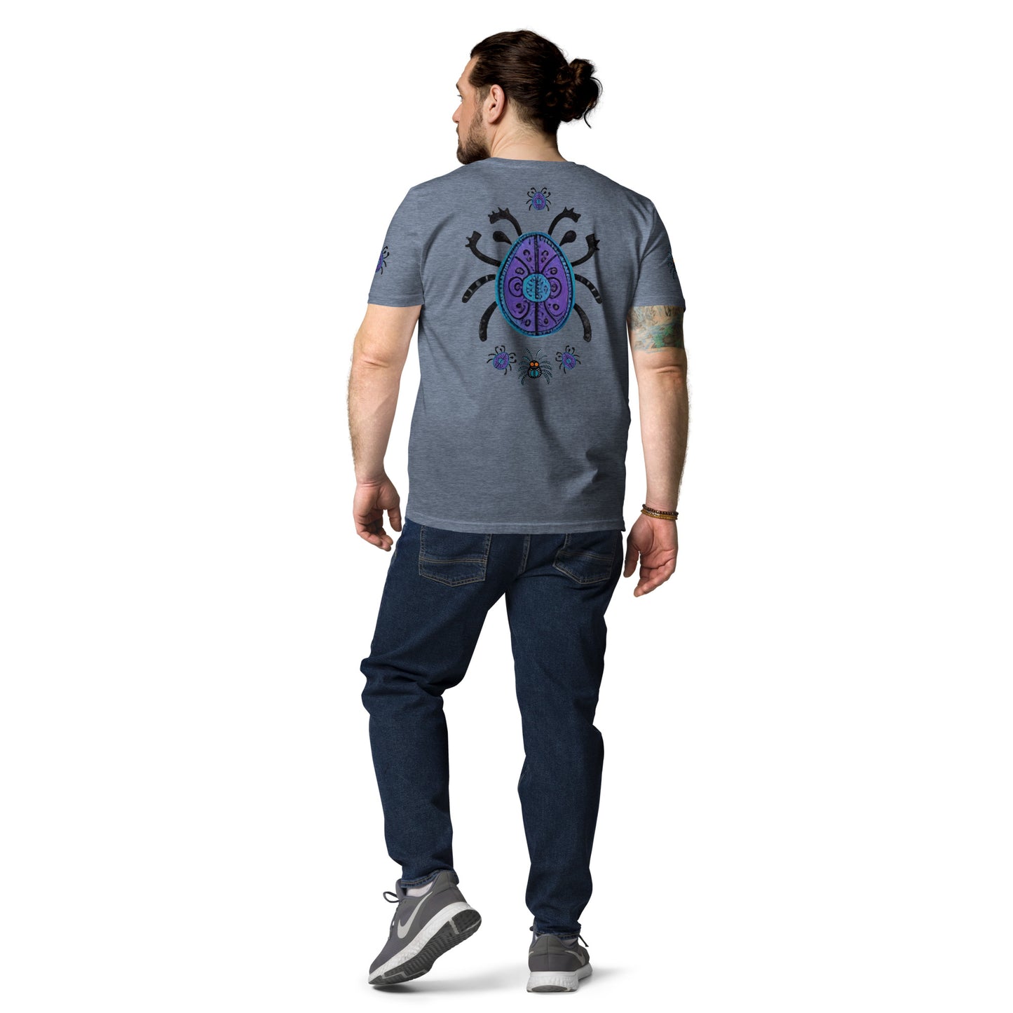 Striped Spider Critter #04 Unisex organic cotton t-shirt