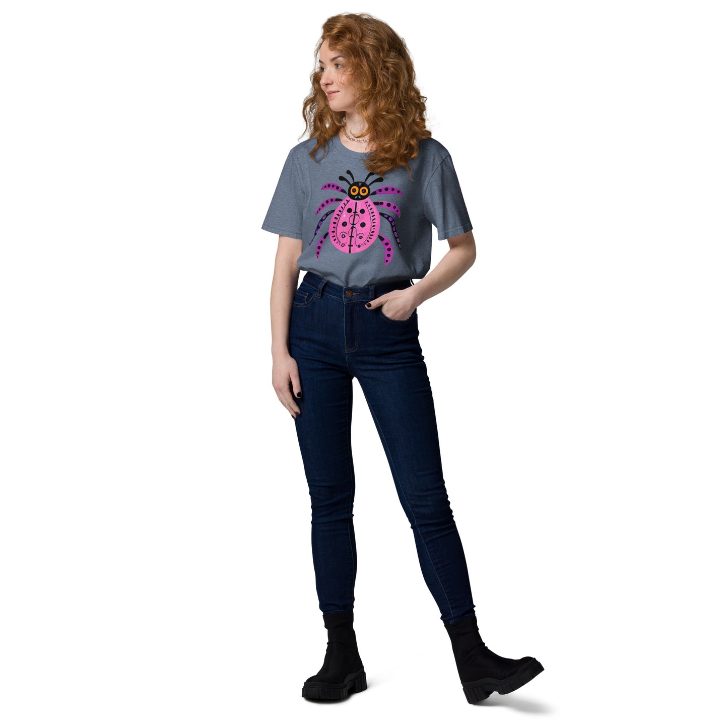 Striped Spider Critter #03 Unisex organic cotton t-shirt
