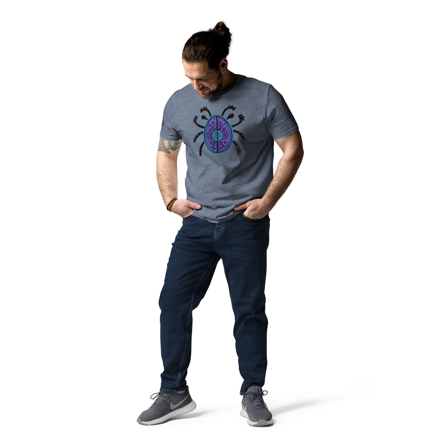 Striped Spider Critter #04 Unisex organic cotton t-shirt