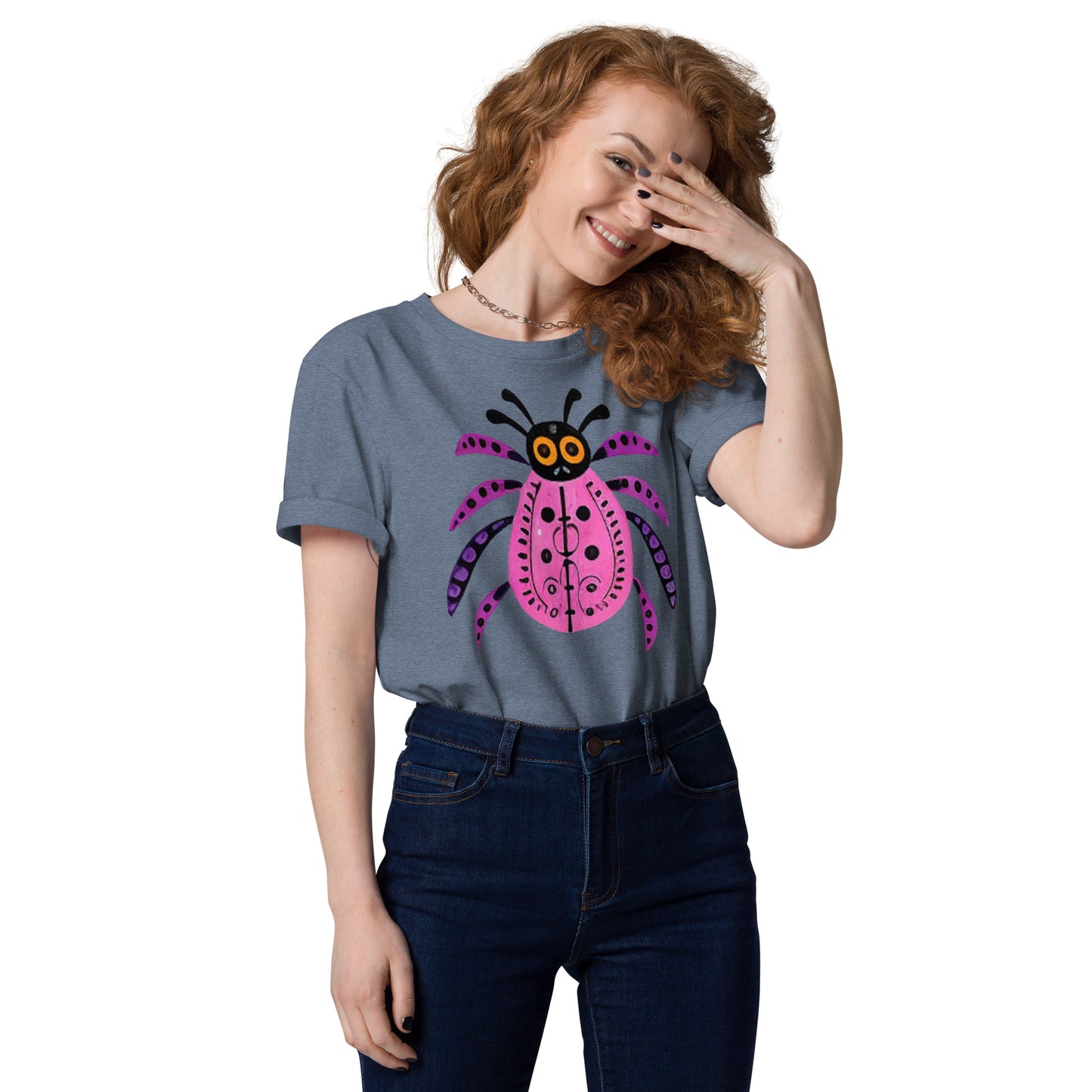 Striped Spider Critter #03 Unisex organic cotton t-shirt
