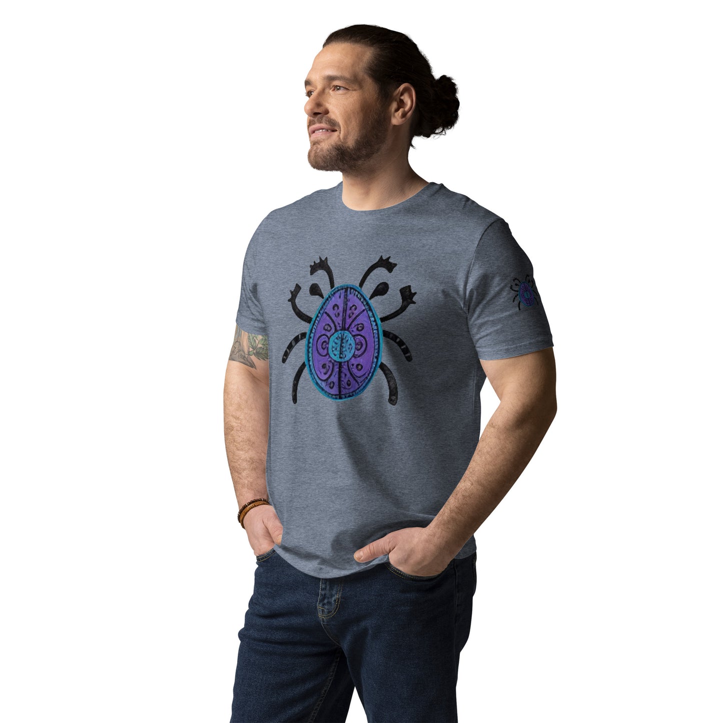 Striped Spider Critter #04 Unisex organic cotton t-shirt