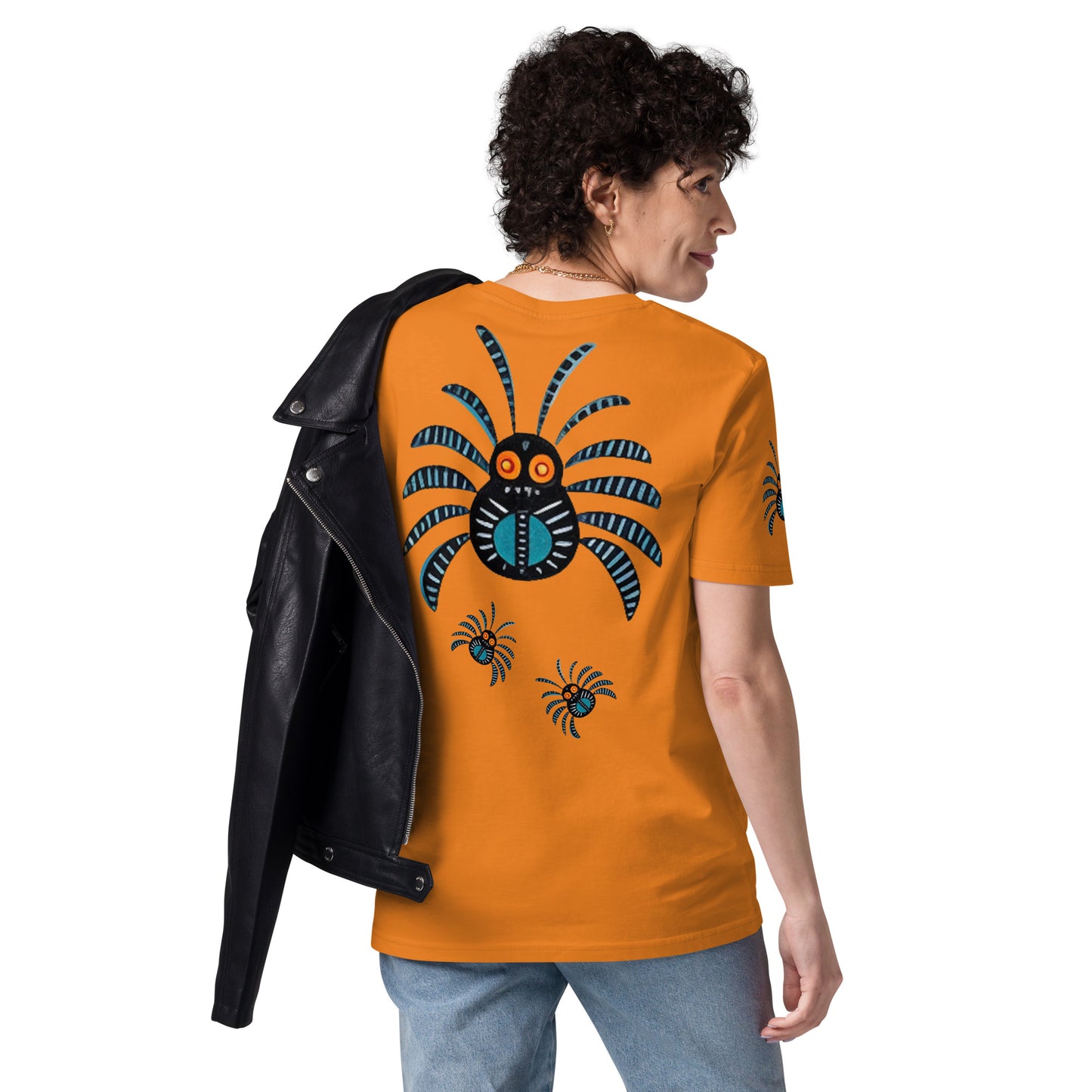 Striped Spider Critter #02 Unisex organic cotton t-shirt