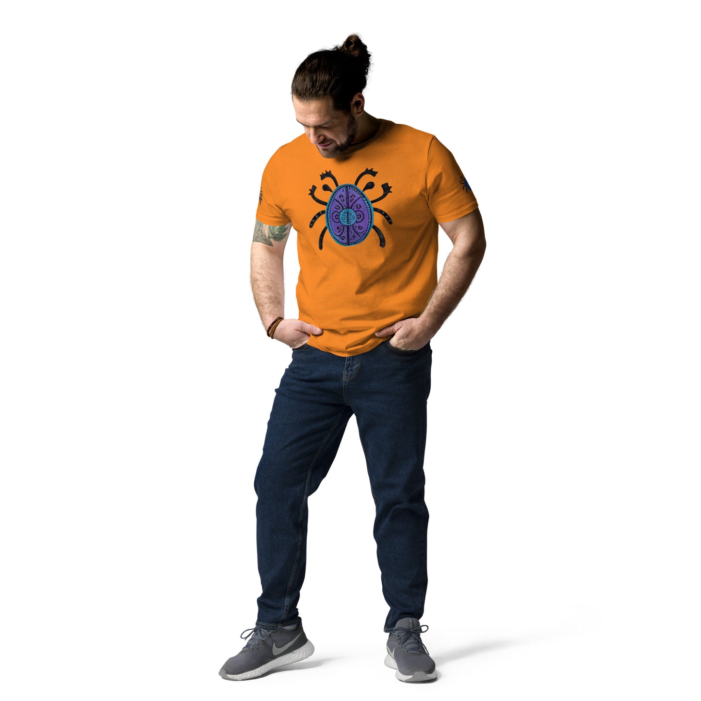 Striped Spider Critter #04 Unisex organic cotton t-shirt