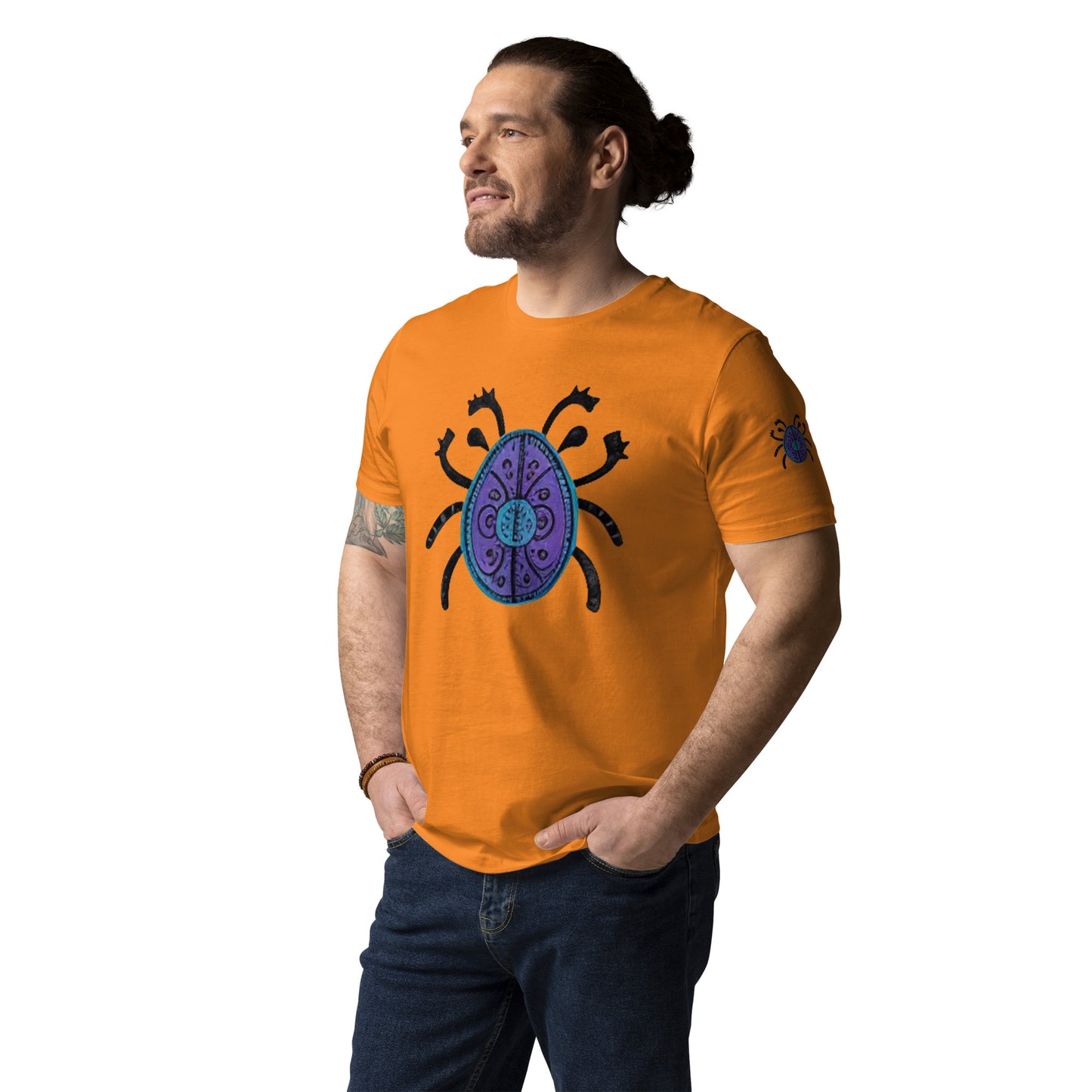 Striped Spider Critter #04 Unisex organic cotton t-shirt