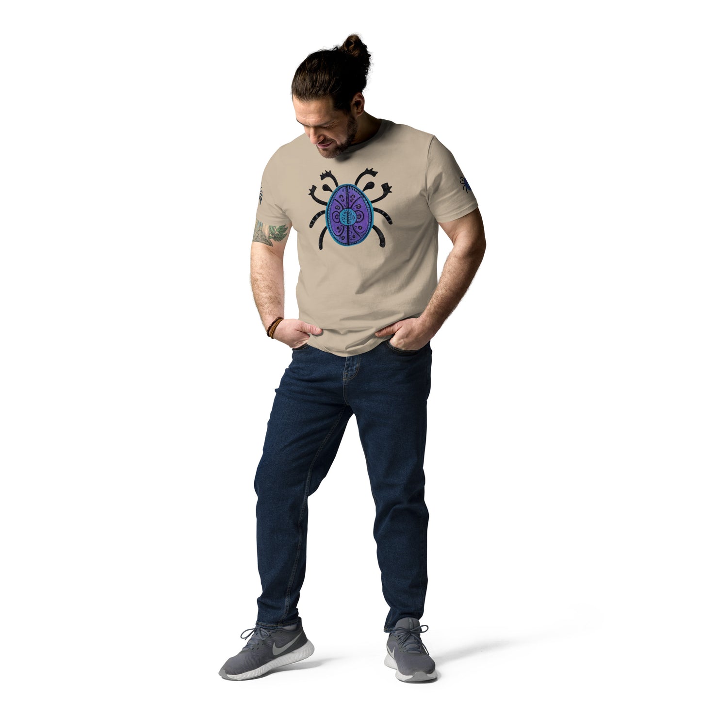 Striped Spider Critter #04 Unisex organic cotton t-shirt