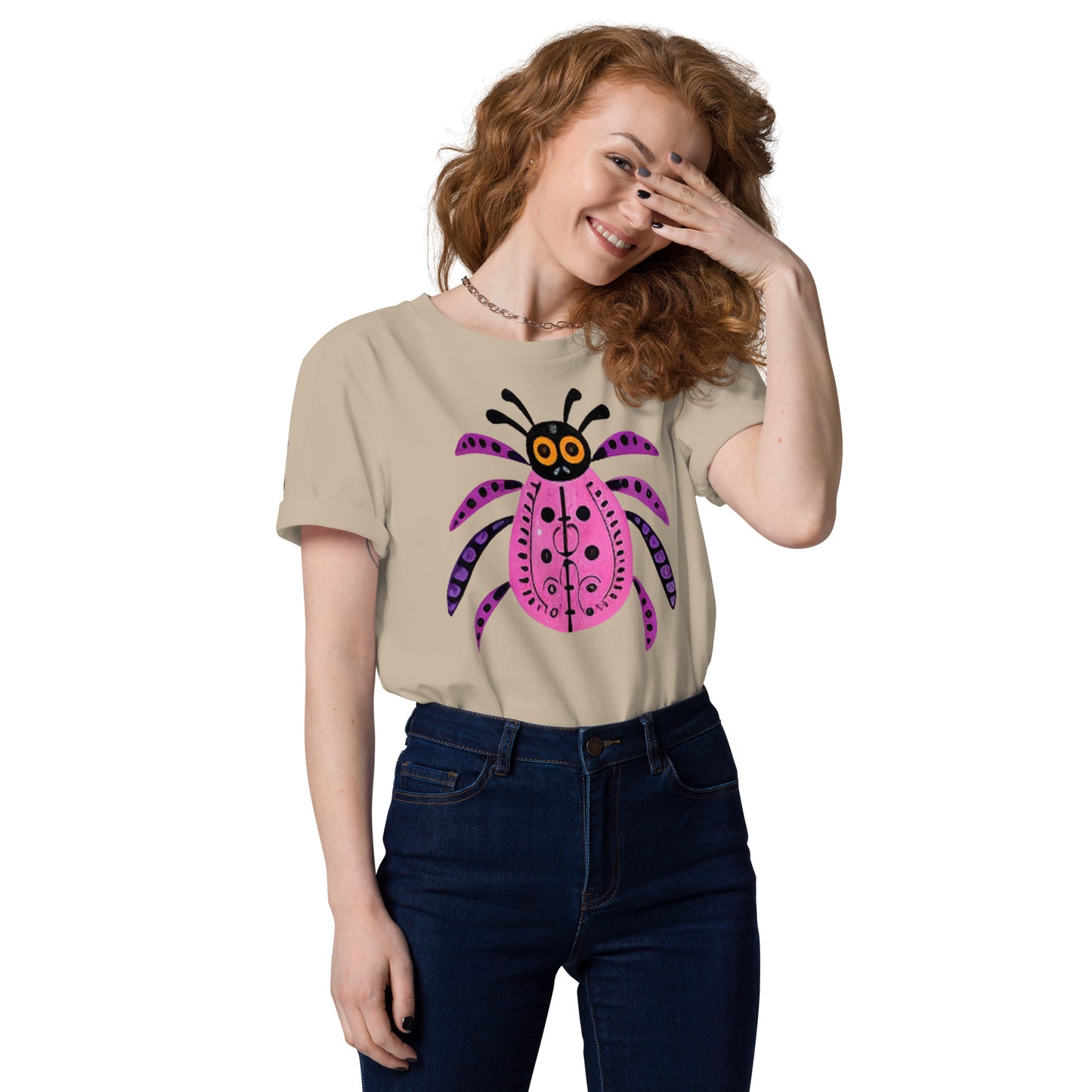 Striped Spider Critter #03 Unisex organic cotton t-shirt