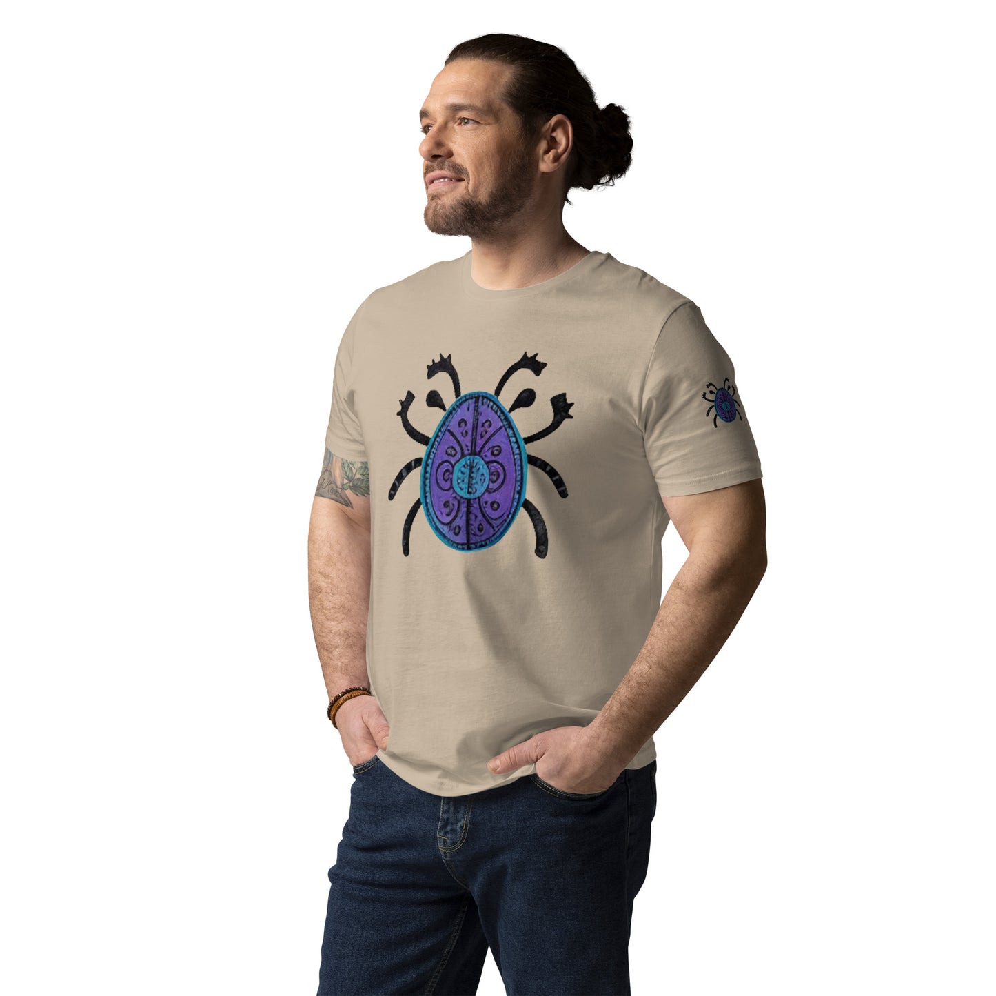 Striped Spider Critter #04 Unisex organic cotton t-shirt