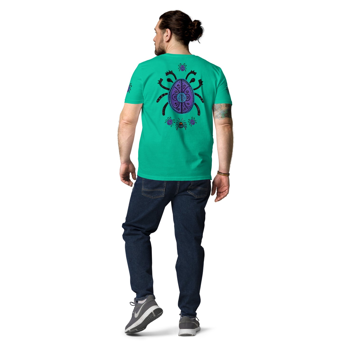 Striped Spider Critter #04 Unisex organic cotton t-shirt