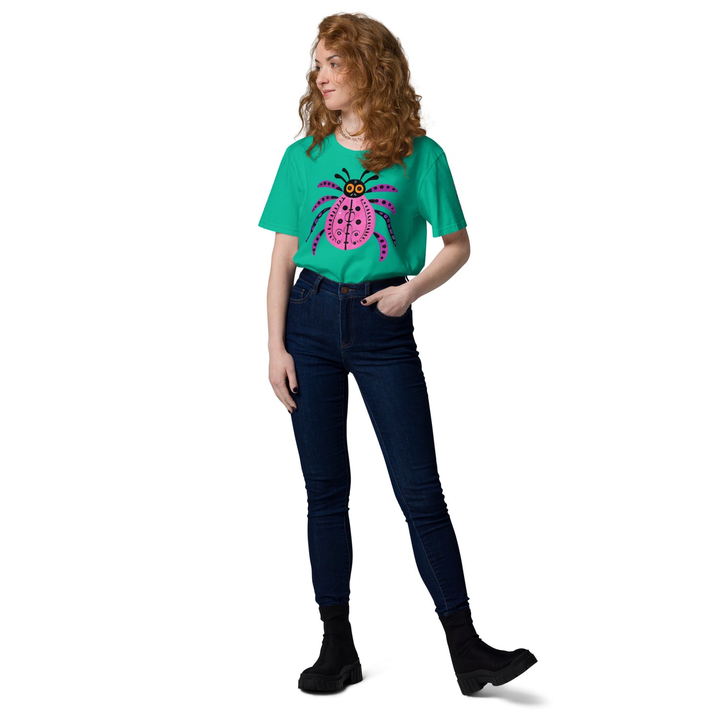 Striped Spider Critter #03 Unisex organic cotton t-shirt