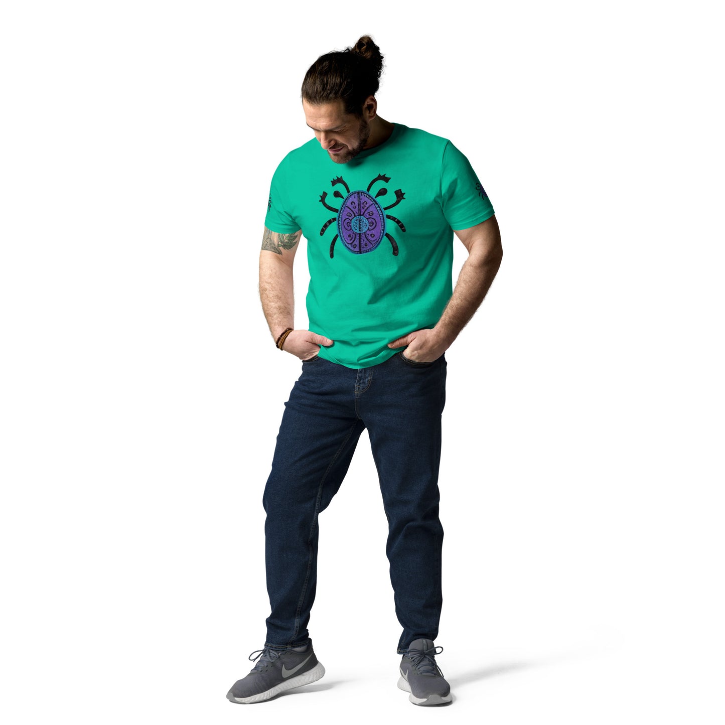 Striped Spider Critter #04 Unisex organic cotton t-shirt