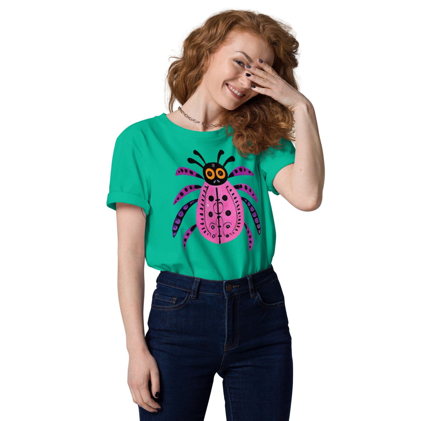 Striped Spider Critter #03 Unisex organic cotton t-shirt
