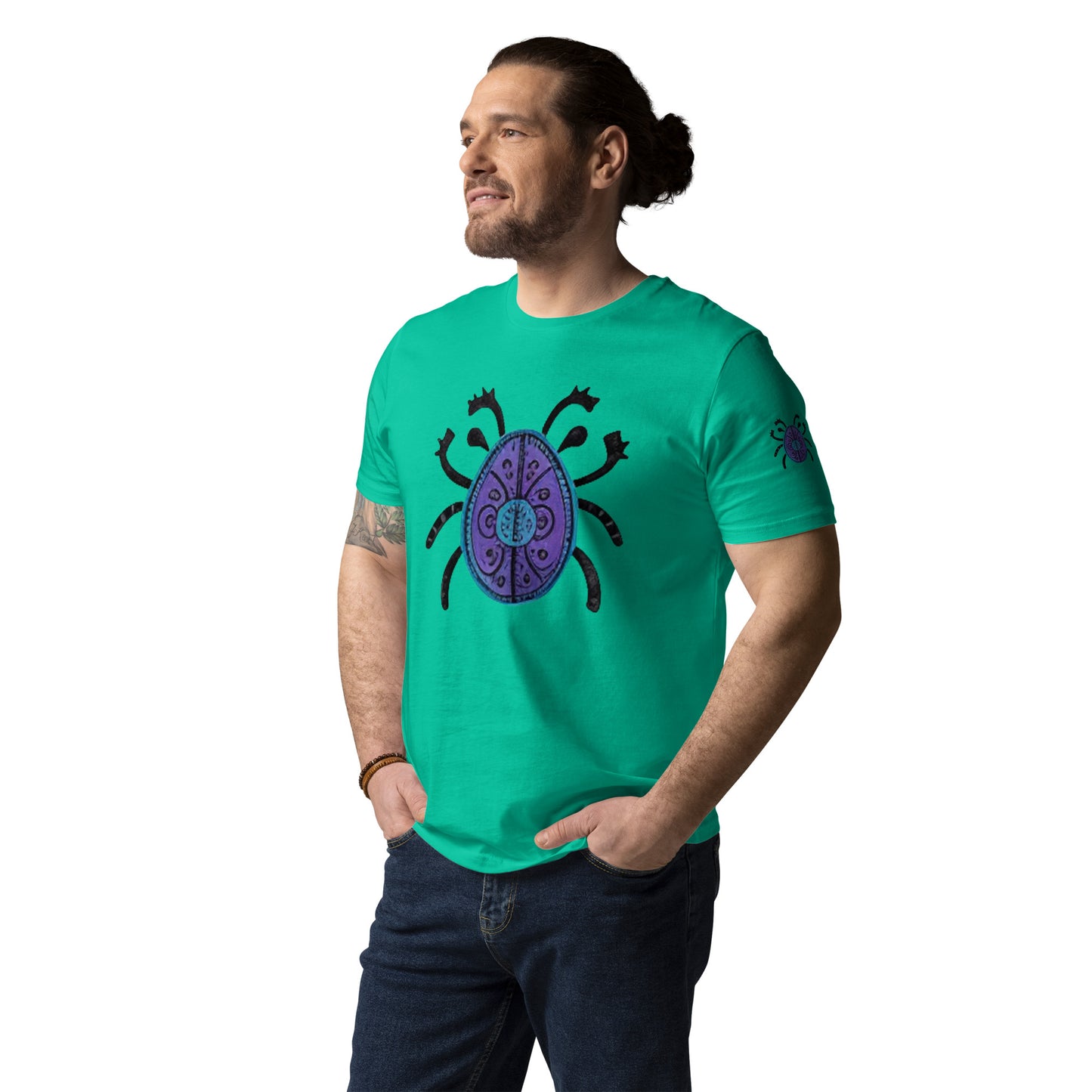 Striped Spider Critter #04 Unisex organic cotton t-shirt