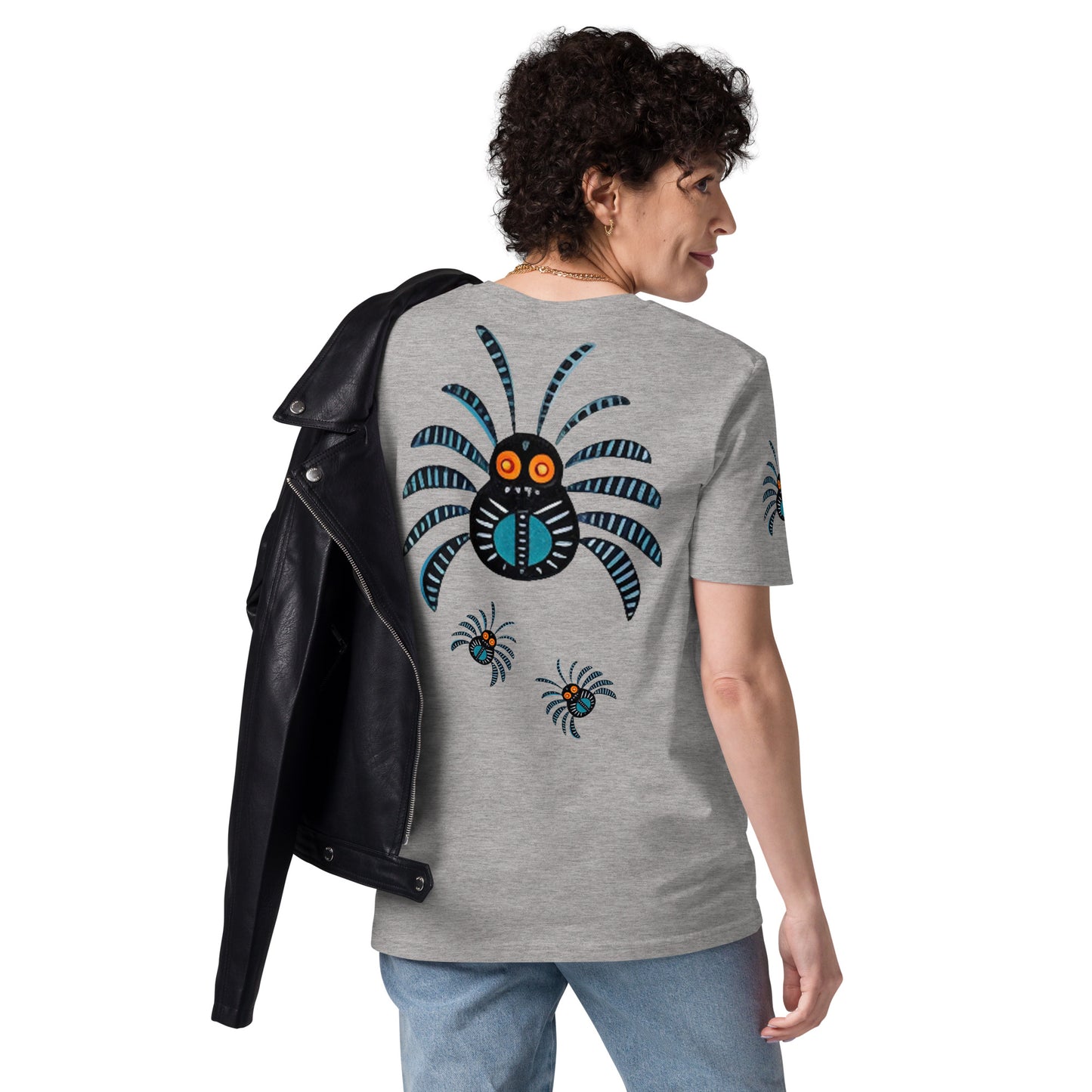Striped Spider Critter #02 Unisex organic cotton t-shirt