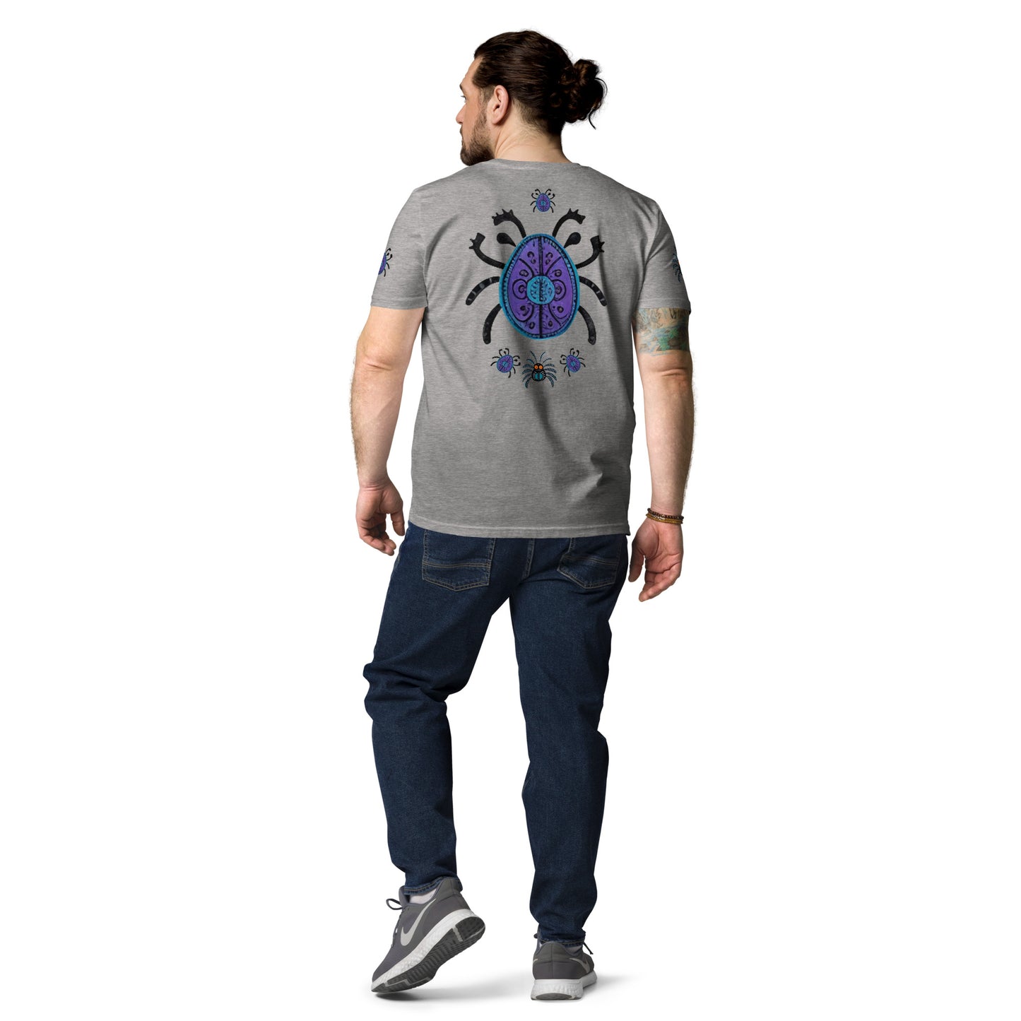 Striped Spider Critter #04 Unisex organic cotton t-shirt