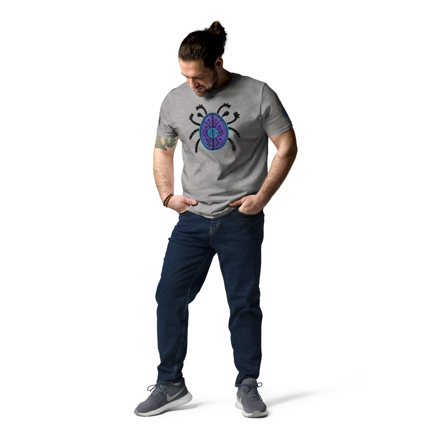 Striped Spider Critter #04 Unisex organic cotton t-shirt