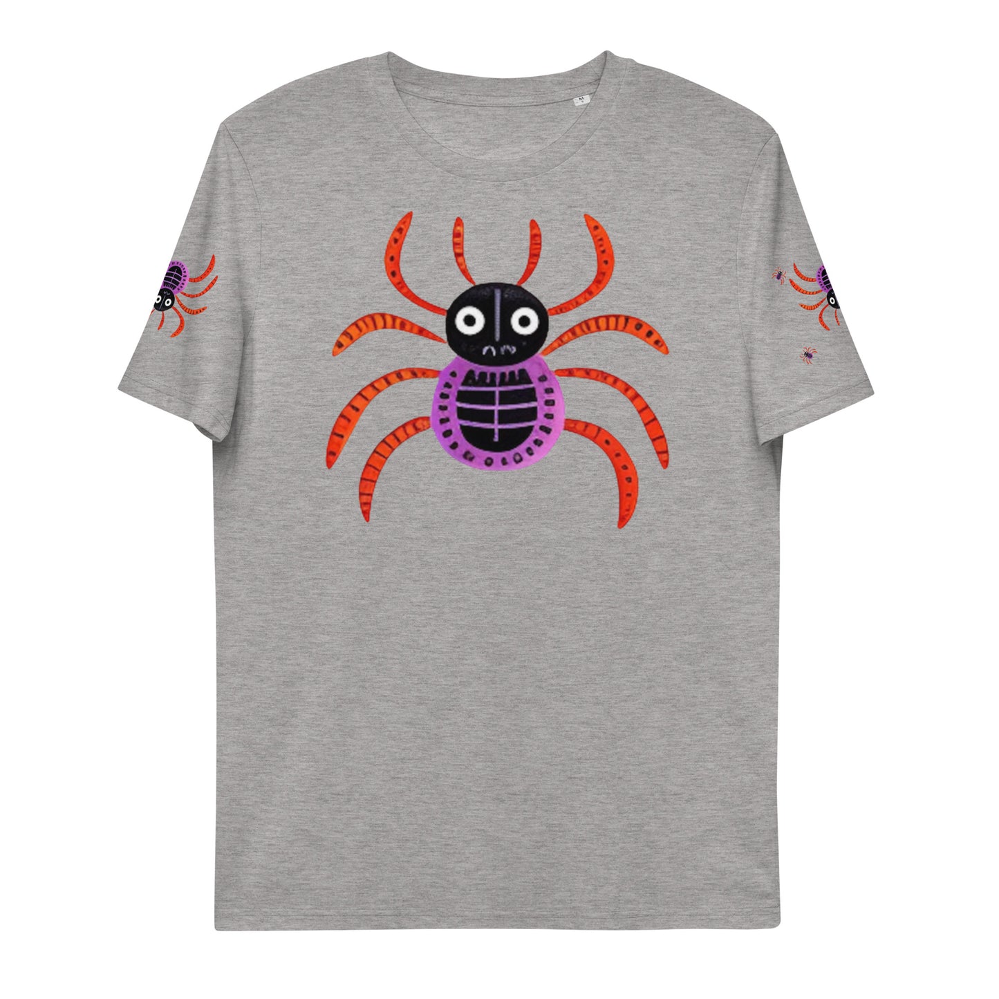 Striped Spider Critter #01 Unisex organic cotton t-shirt