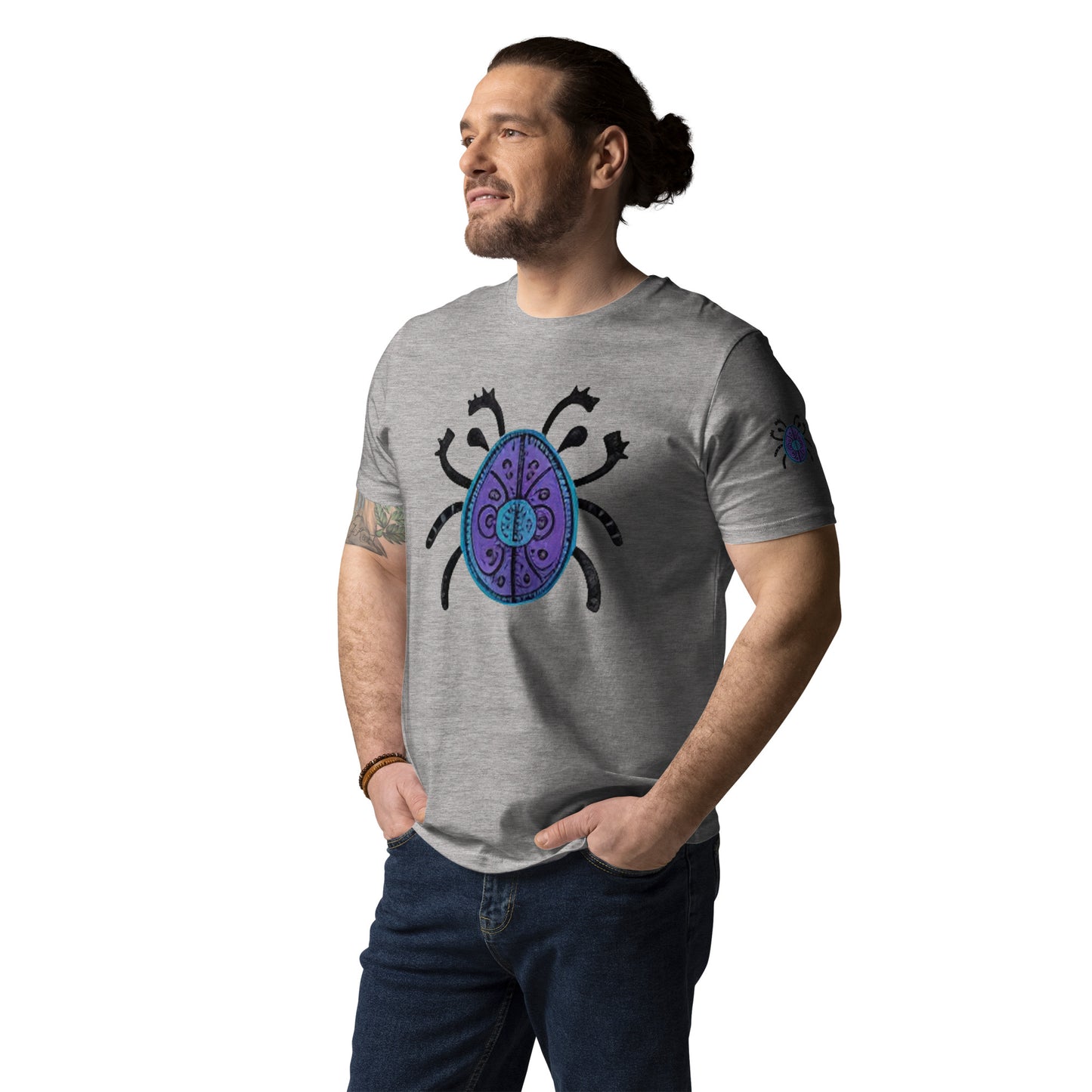 Striped Spider Critter #04 Unisex organic cotton t-shirt